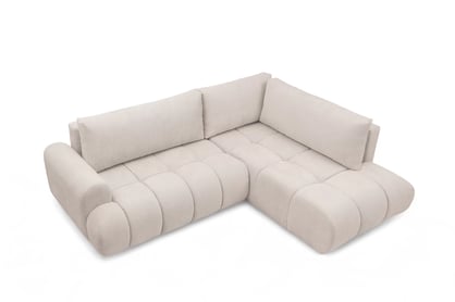 Rohová sedacia súprava Lutario L pravá s funkciou spania - béžová hydrofóbna pletená látka Venice 2026 Rohová sedacia súprava Lutario L s funkciou spánku pravá strana - Béžová plecionka hydrofobowa Venice 2026