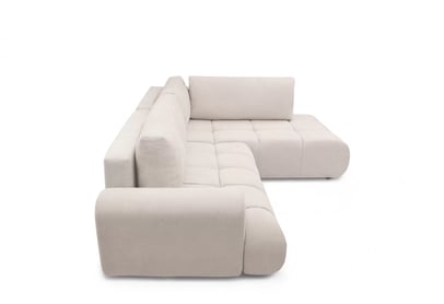 Rohová sedacia súprava Lutario L pravá s funkciou spania - béžová hydrofóbna pletená látka Venice 2026 Rohová sedacia súprava Lutario L s funkciou spánku pravá strana - Béžová plecionka hydrofobowa Venice 2026