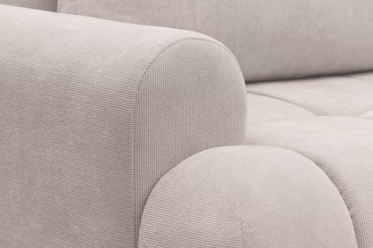 Rohová sedacia súprava Lutario L pravá s funkciou spania - béžová hydrofóbna pletená látka Venice 2026 Rohová sedacia súprava Lutario L s funkciou spánku pravá strana - Béžová plecionka hydrofobowa Venice 2026