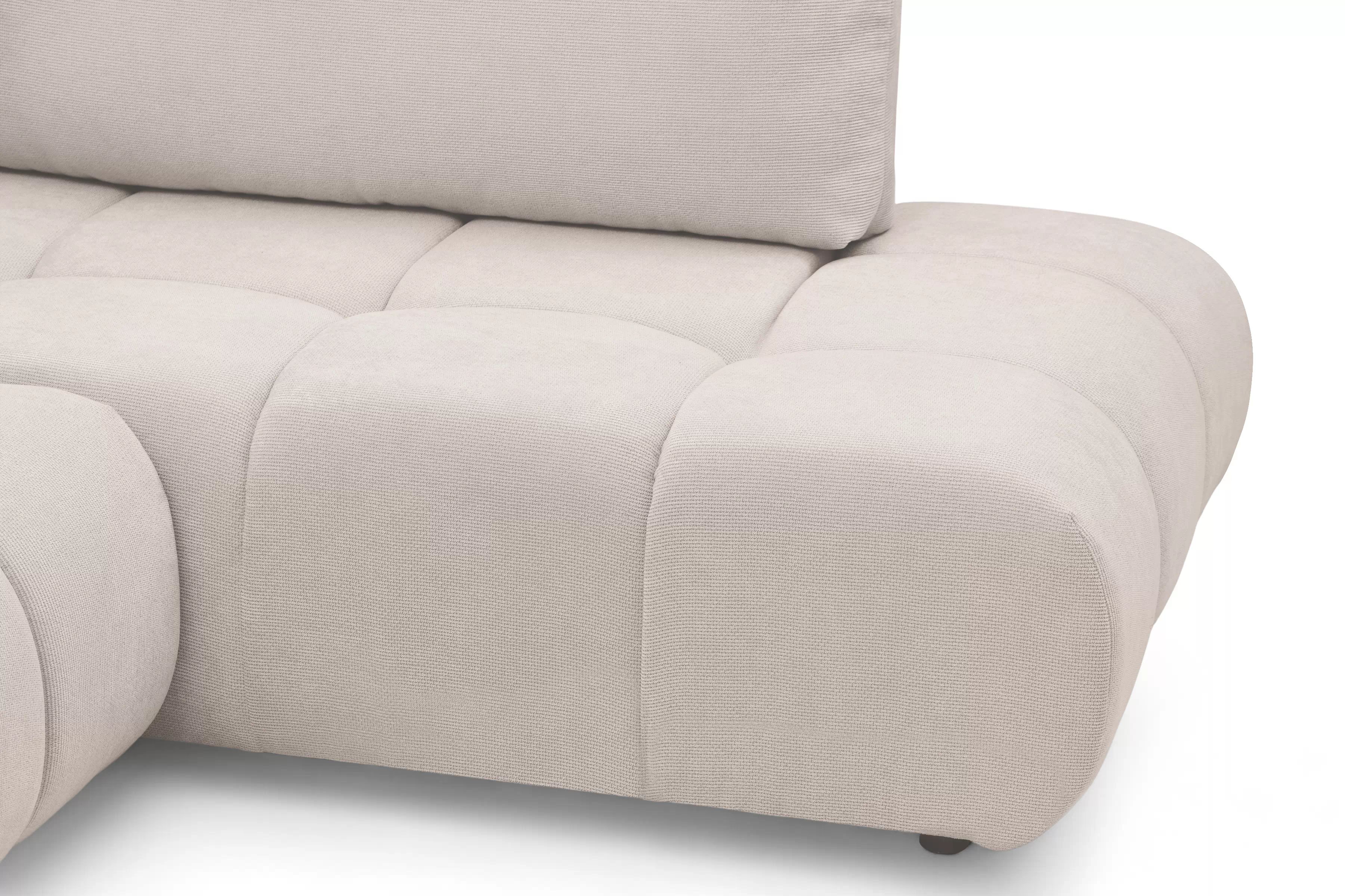 Rohová rozkládací pohovka Lutario L pravá s funkcí spánku - béžová hydrofobní tkanina Venice 2026 Rohová sedací souprava Lutario L rozkládací pravá - béžová plecionka hydrofobowa Venice 2026