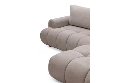 Rohová rozkládací pohovka Lutario L pravá s funkcí spánku - tmavě béžová hydrofobní tkanina Venice 2031 Rohová sedací souprava Lutario L rozkládací pravá - ciemnobezowa plecionka hydrofobowa Venice 2031 