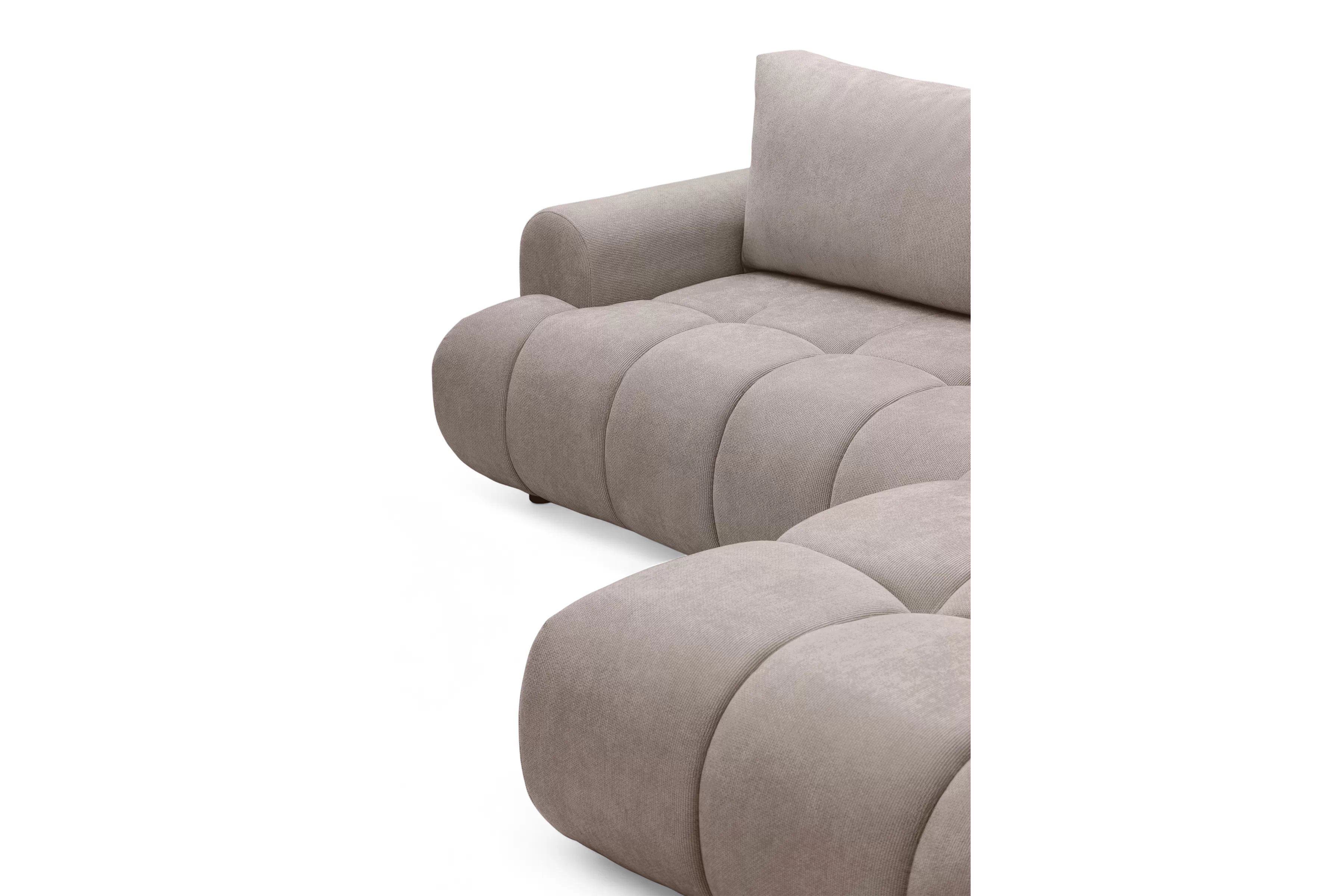 Rozkladacia rohová sedačka Lutario L pravá - tmavobéžová hydrofóbna pletenina Venice 2031 Rohová sedacia súprava Lutario L s funkciou spánku pravá strana - ciemnobezowa plecionka hydrofobowa Venice 2031 