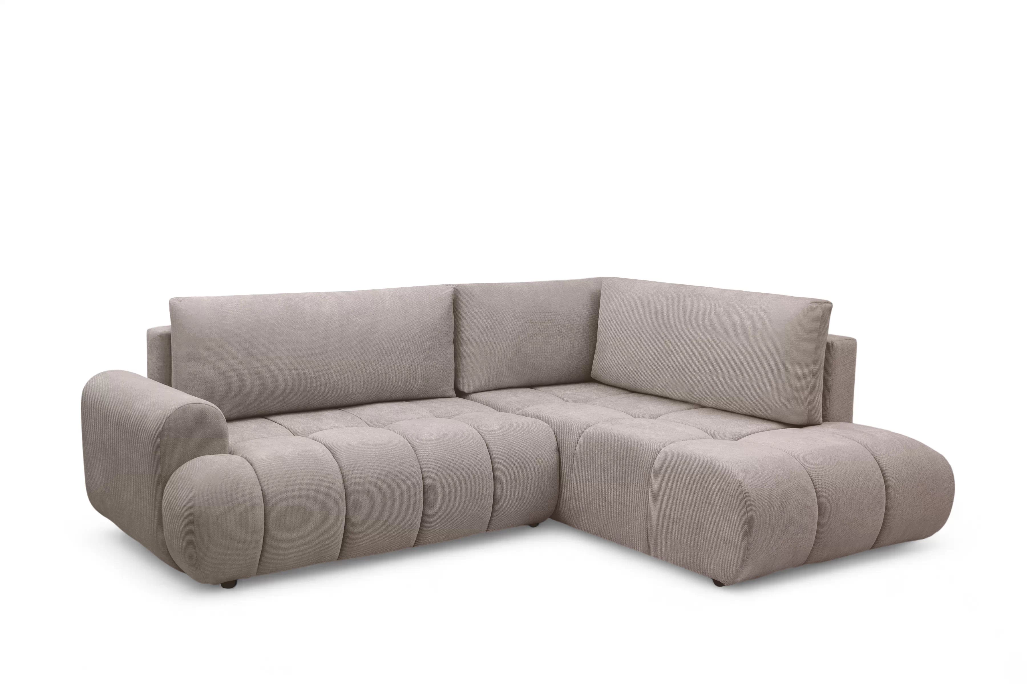 Rozkladacia rohová sedačka Lutario L pravá - tmavobéžová hydrofóbna pletenina Venice 2031 Rohová sedacia súprava Lutario L s funkciou spánku pravá strana - ciemnobezowa plecionka hydrofobowa Venice 2031 