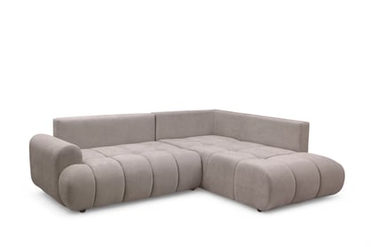 Rohová rozkládací pohovka Lutario L pravá s funkcí spánku - tmavě béžová hydrofobní tkanina Venice 2031 Rohová sedací souprava Lutario L rozkládací pravá - ciemnobezowa plecionka hydrofobowa Venice 2031 