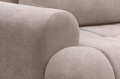 Rohová rozkládací pohovka Lutario L pravá s funkcí spánku - tmavě béžová hydrofobní tkanina Venice 2031 Rohová sedací souprava Lutario L rozkládací pravá - ciemnobezowa plecionka hydrofobowa Venice 2031 