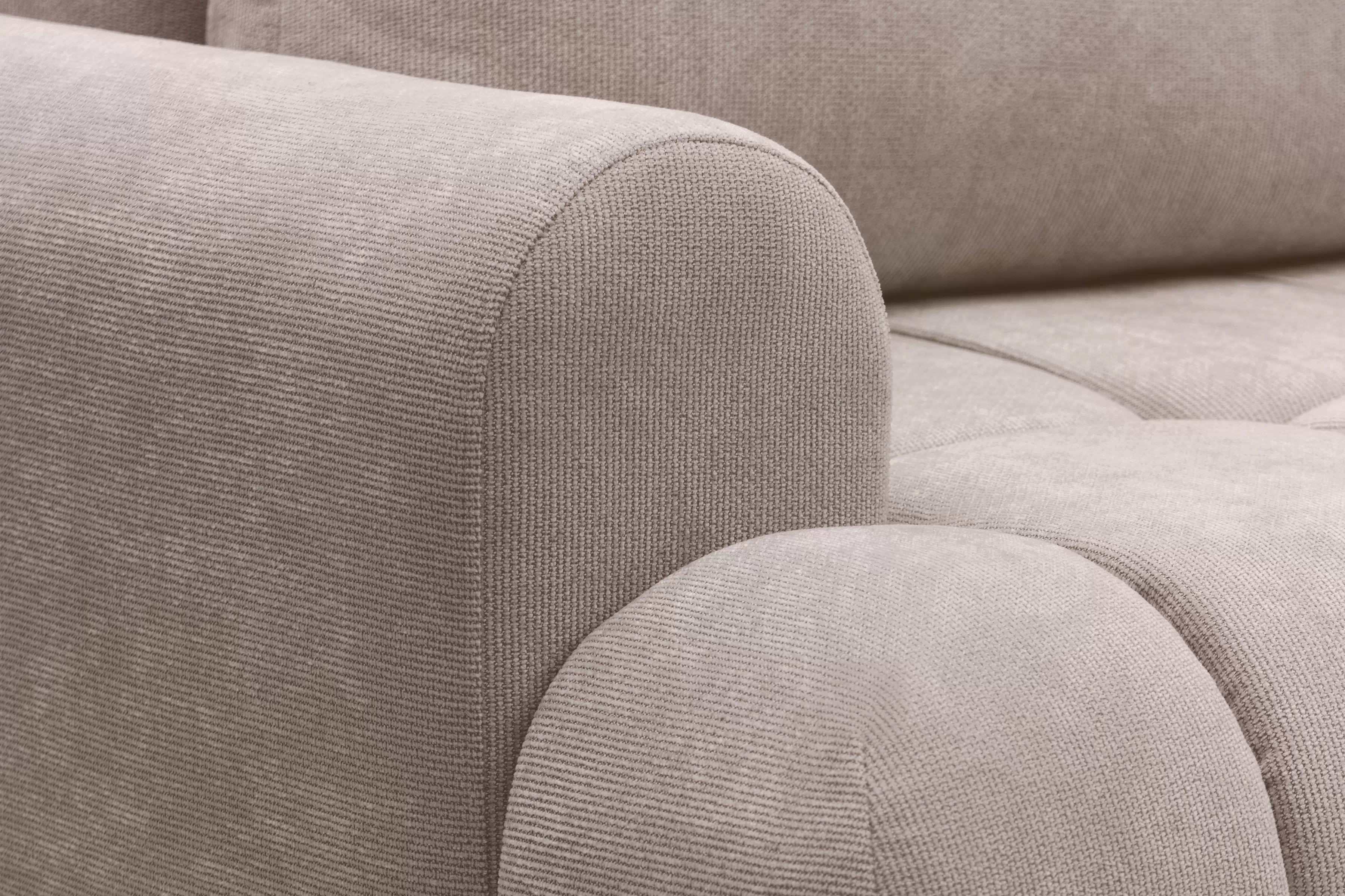 Rozkladacia rohová sedačka Lutario L pravá - tmavobéžová hydrofóbna pletenina Venice 2031 Rohová sedacia súprava Lutario L s funkciou spánku pravá strana - ciemnobezowa plecionka hydrofobowa Venice 2031 