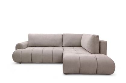 Rohová rozkládací pohovka Lutario L pravá s funkcí spánku - tmavě béžová hydrofobní tkanina Venice 2031 Rohová sedací souprava Lutario L rozkládací pravá - ciemnobezowa plecionka hydrofobowa Venice 2031 