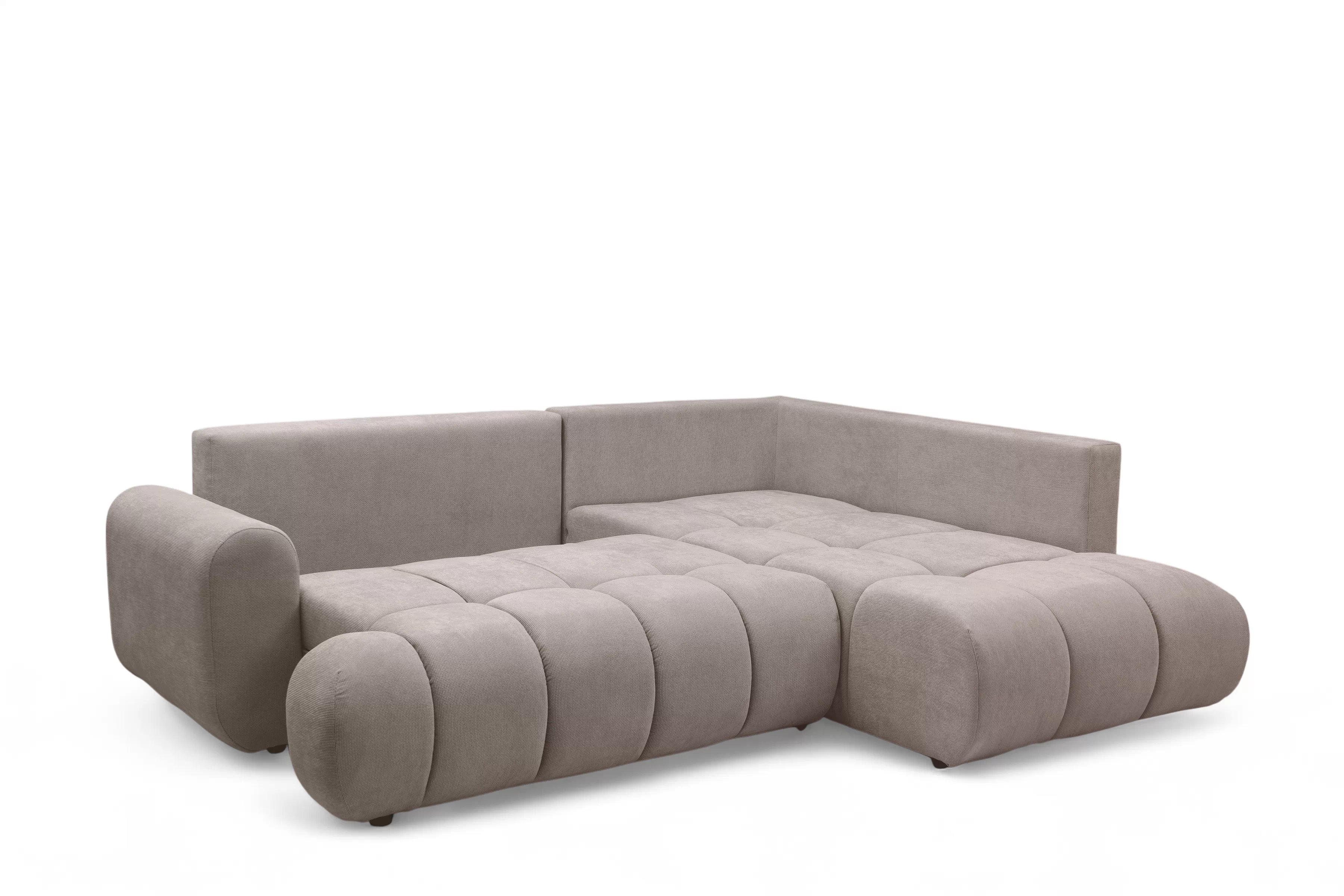 Rozkladacia rohová sedačka Lutario L pravá - tmavobéžová hydrofóbna pletenina Venice 2031 Rohová sedacia súprava Lutario L s funkciou spánku pravá strana - ciemnobezowa plecionka hydrofobowa Venice 2031 