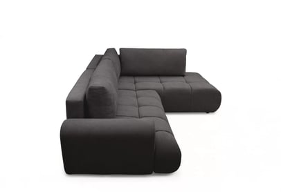 Rohová sedacia súprava Lutario L pravá s funkciou spania - tmavosivá hydrofóbna pletená látka Venice 2021 Rohová sedacia súprava Lutario L s funkciou spánku pravá strana - ciemnoszara plecionka hydrofobowa Venice 2021