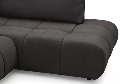 Rohová sedacia súprava Lutario L pravá s funkciou spania - tmavosivá hydrofóbna pletená látka Venice 2021 Rohová sedacia súprava Lutario L s funkciou spánku pravá strana - ciemnoszara plecionka hydrofobowa Venice 2021