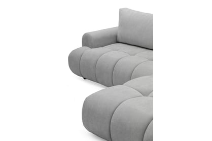 Rohová sedacia súprava Lutario L pravá s funkciou spania - sivá hydrofóbna pletená látka Venice 2023 Rohová sedacia súprava Lutario L s funkciou spánku pravá strana - šedá plecionka hydrofobowa Venice 2023