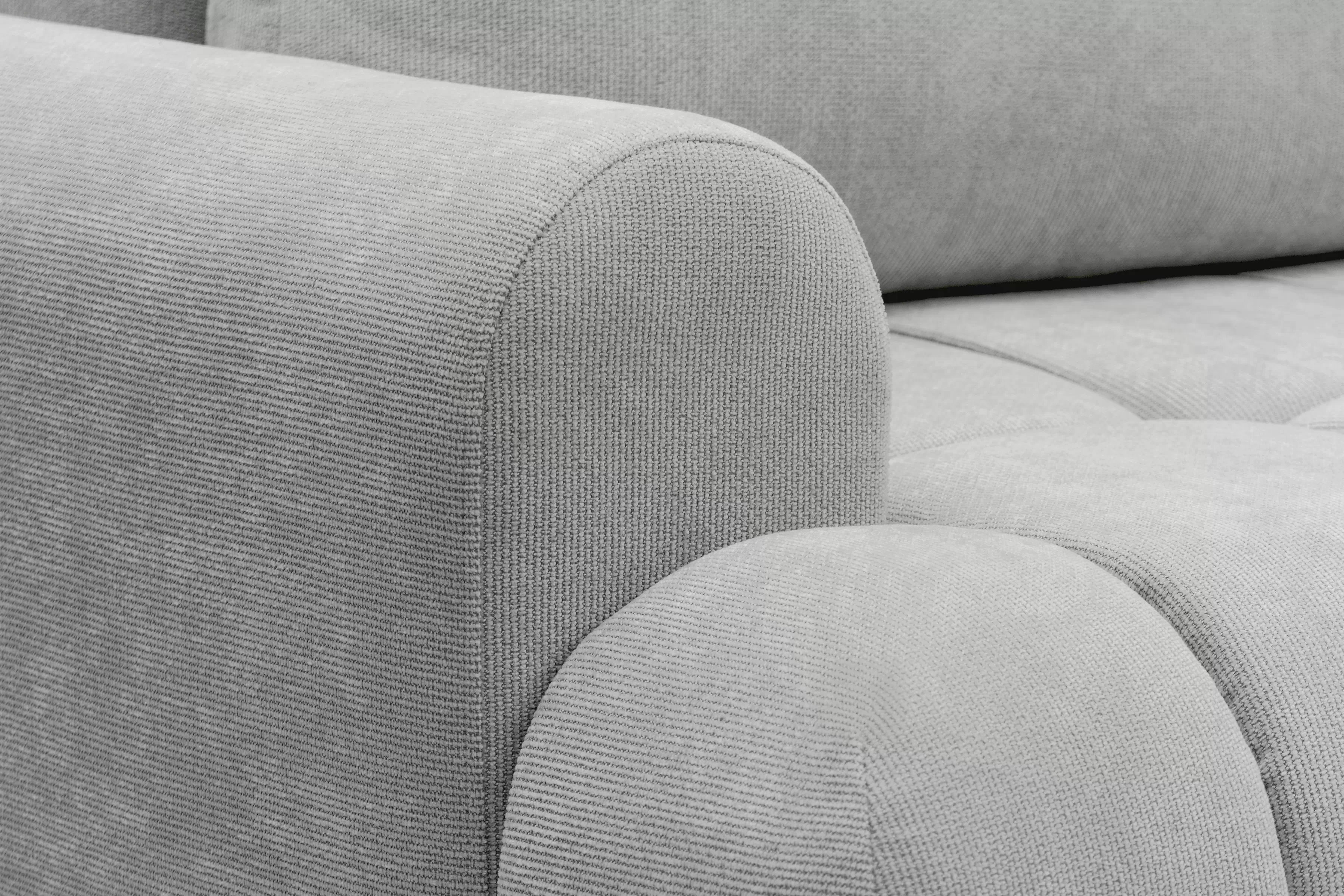 Rozkladacia rohová sedačka Lutario L pravá - sivá hydrofóbna pletenina Venice 2023 Rohová sedacia súprava Lutario L s funkciou spánku pravá strana - šedá plecionka hydrofobowa Venice 2023