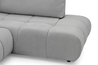 Rohová sedacia súprava Lutario L pravá s funkciou spania - sivá hydrofóbna pletená látka Venice 2023 Rohová sedacia súprava Lutario L s funkciou spánku pravá strana - šedá plecionka hydrofobowa Venice 2023