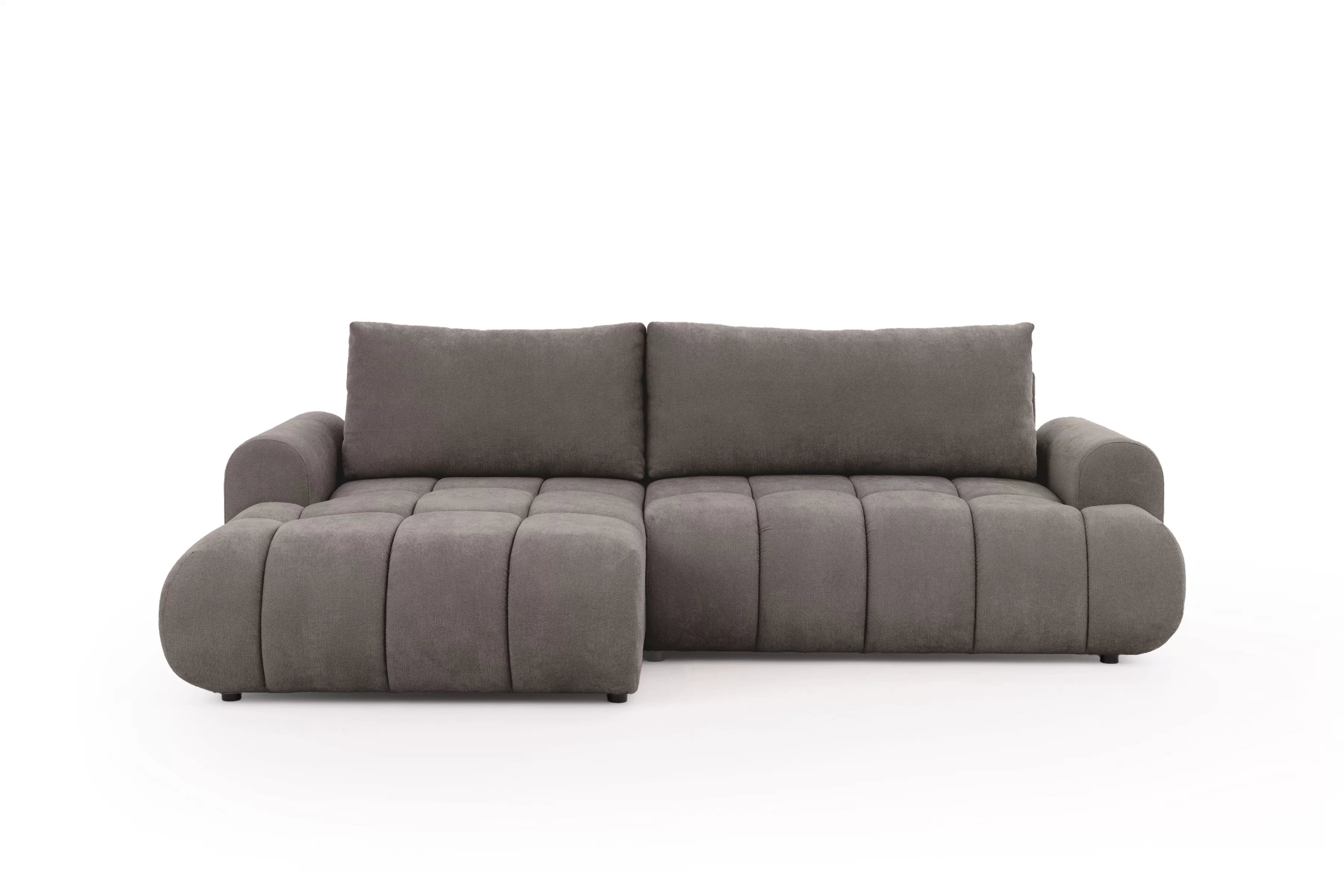 Rozkládací rohová sedací souprava Lutario Mini levá - šedohnědá Venice 2022 Rohová sedací souprava Lutario Mini rozkládací levá - hnědá plecionka hydrofobowa Venice 2022