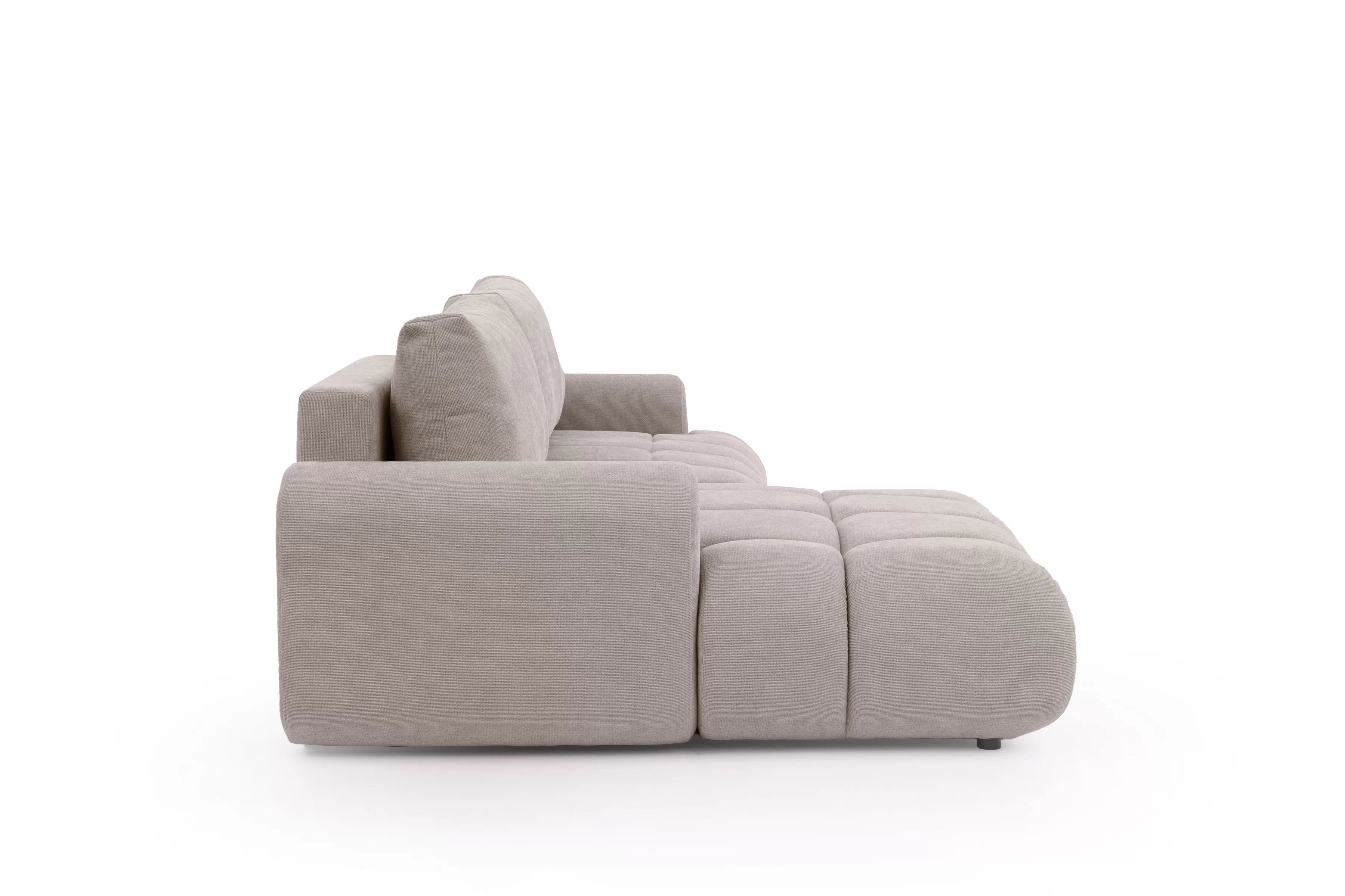 Rozkládací rohová sedací souprava Lutario Mini levá - tmavě béžová Venice 2031 Rohová sedací souprava Lutario Mini rozkládací levá - ciemnobezowa plecionka hydrofobowa Venice 2031