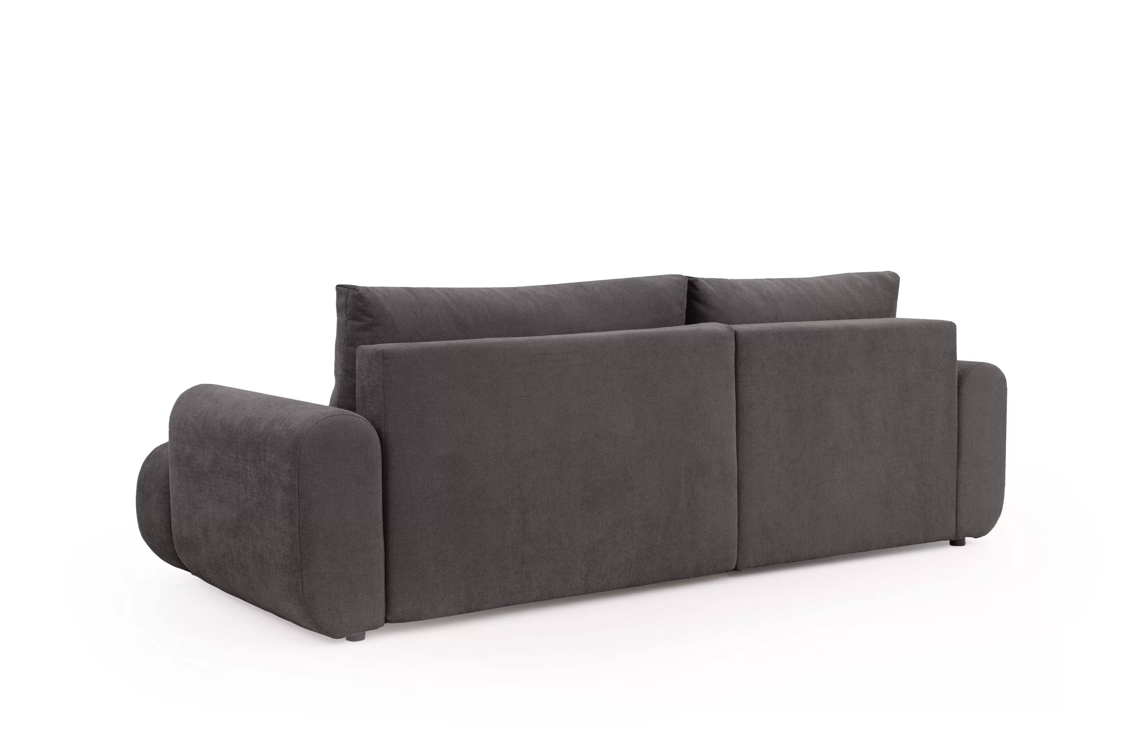 Rozkládací rohová sedací souprava Lutario Mini levá - tmavě šedá Venice 2021 Rohová sedací souprava Lutario Mini rozkládací levá - ciemnoszara plecionka hydrofobowa Venice 2021