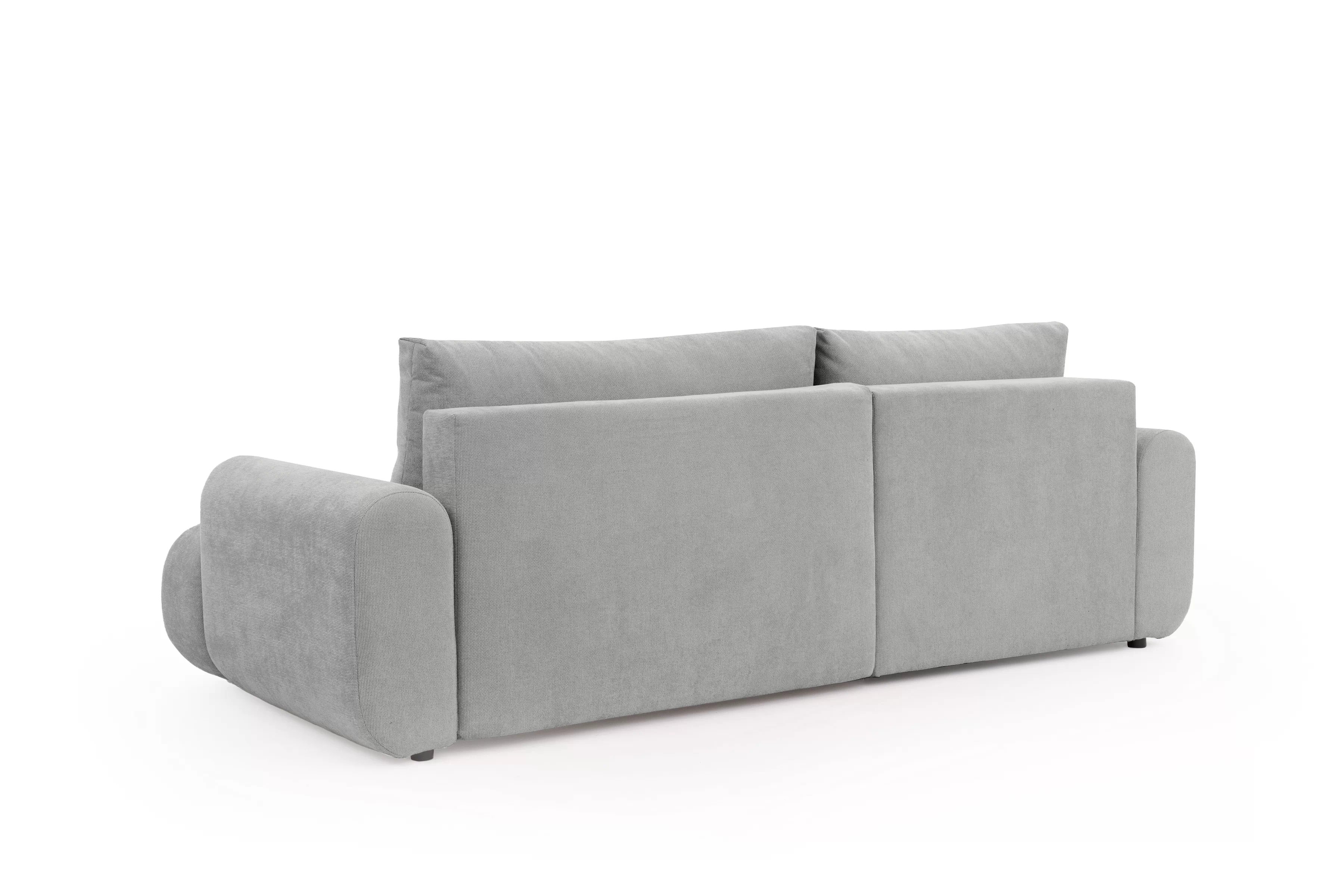 Rozkládací rohová sedací souprava Lutario Mini levá - šedá Venice 2023 Rohová sedací souprava Lutario Mini rozkládací levá - šedá plecionka hydrofobowa Venice 2023 