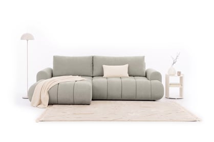 Rohová sedačka Lutario Mini s rozkladem levá - šedá látka Nazar 225.03 Rohová sedací souprava Lutario Mini rozkládací levá - šedá potahová látka Nazar 225.03