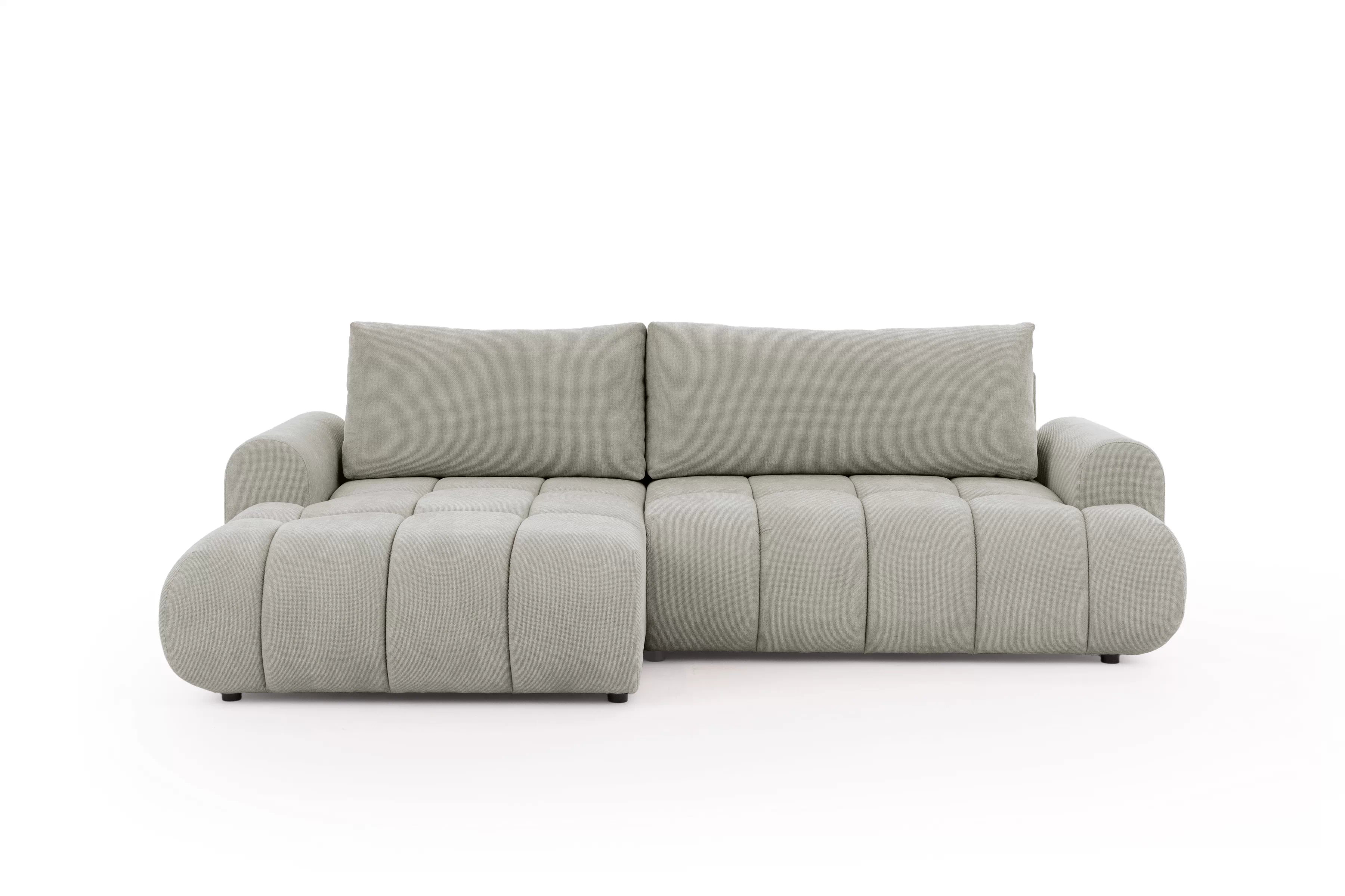 Rohová sedačka Lutario Mini s rozkladem levá - šedá látka Nazar 225.03 Rohová sedací souprava Lutario Mini rozkládací levá - šedá potahová látka Nazar 225.03