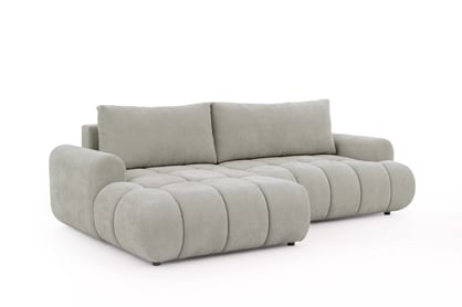 Rohová sedačka Lutario Mini s rozkladem levá - šedá látka Nazar 225.03 Rohová sedací souprava Lutario Mini rozkládací levá - šedá potahová látka Nazar 225.03