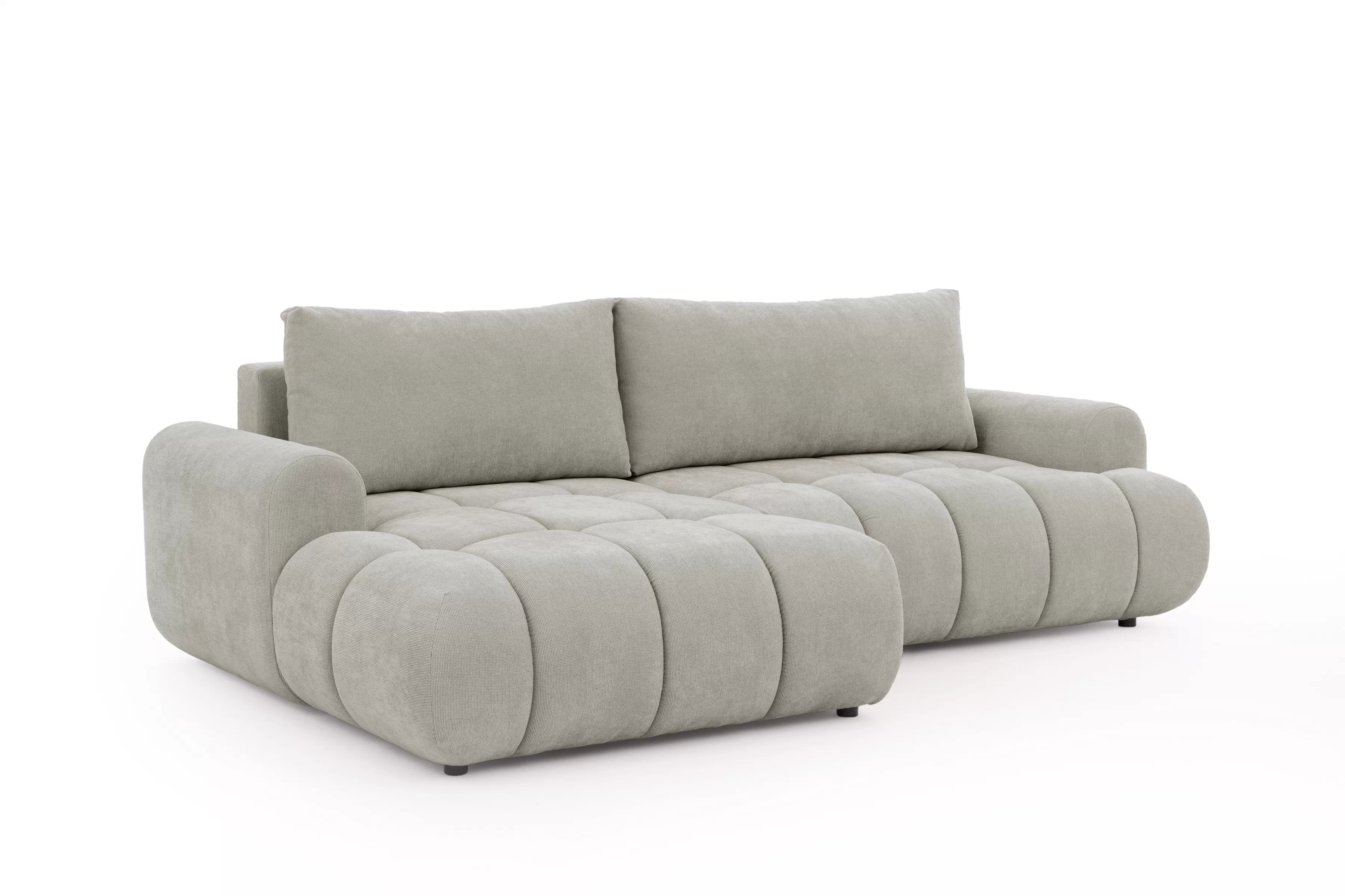 Rohová sedačka Lutario Mini s rozkladem levá - šedá látka Nazar 225.03 Rohová sedací souprava Lutario Mini rozkládací levá - šedá potahová látka Nazar 225.03