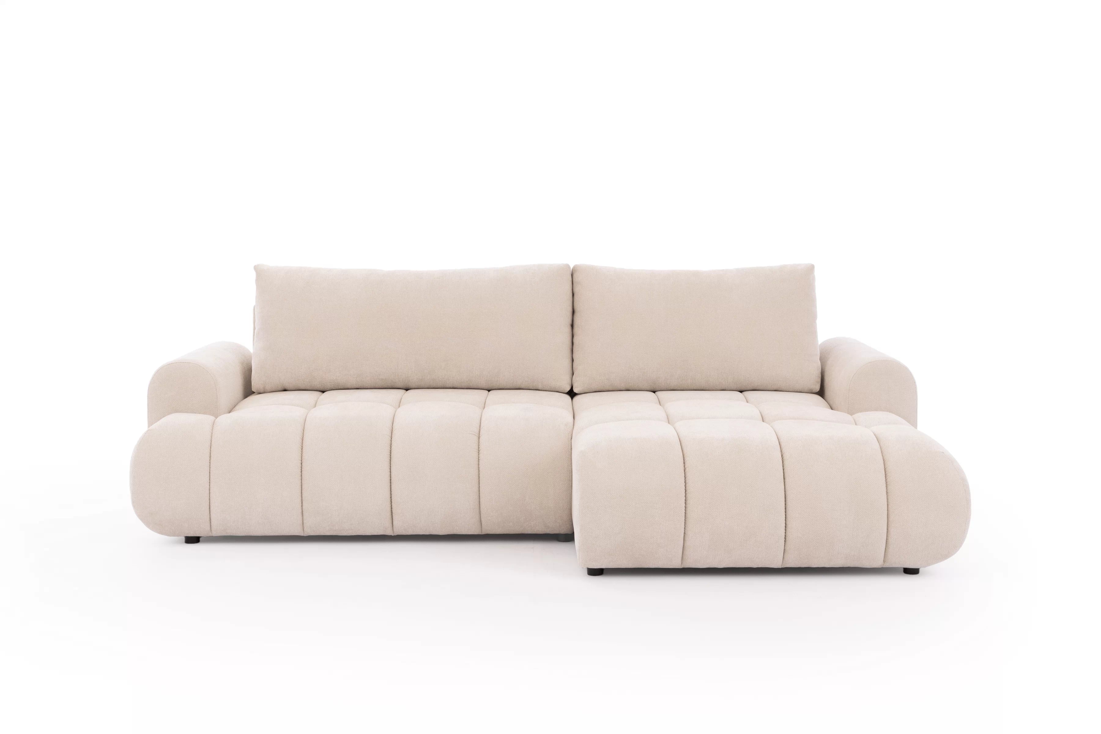 Rozkládací rohová sedací souprava Lutario Mini pravá - béžová Venice 2026 Rohová sedací souprava Lutario Mini rozkládací pravá - béžová plecionka hydrofobowa Venice 2026