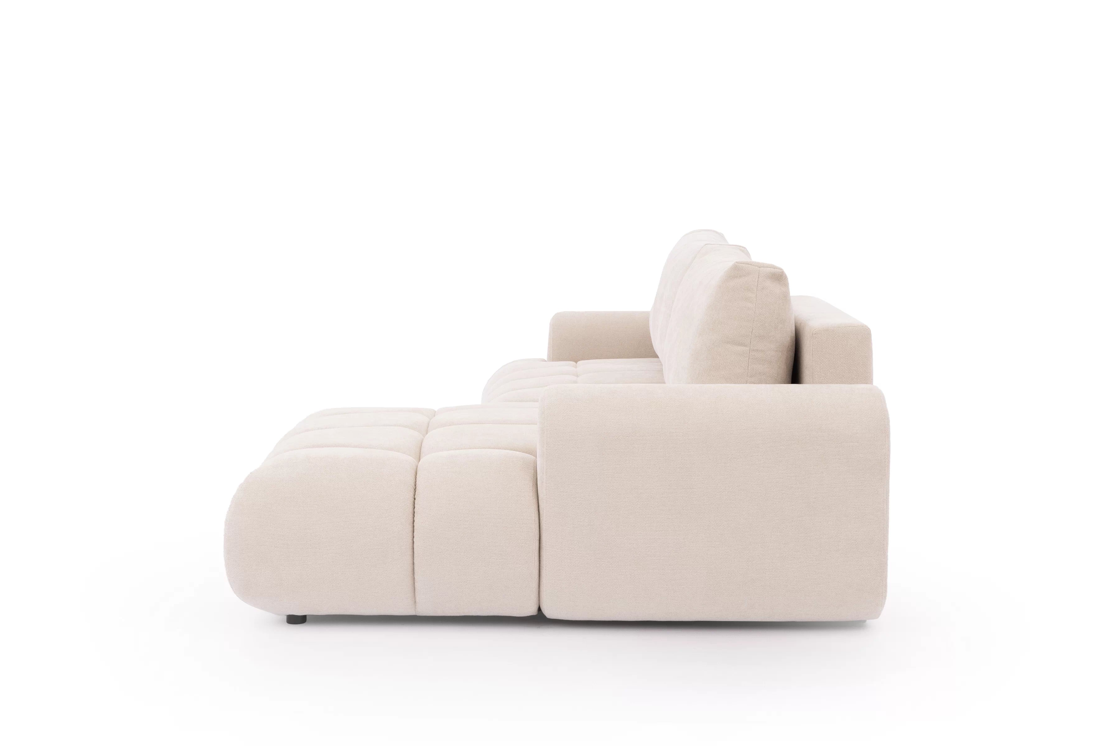 Rozkládací rohová sedací souprava Lutario Mini pravá - béžová Venice 2026 Rohová sedací souprava Lutario Mini rozkládací pravá - béžová plecionka hydrofobowa Venice 2026