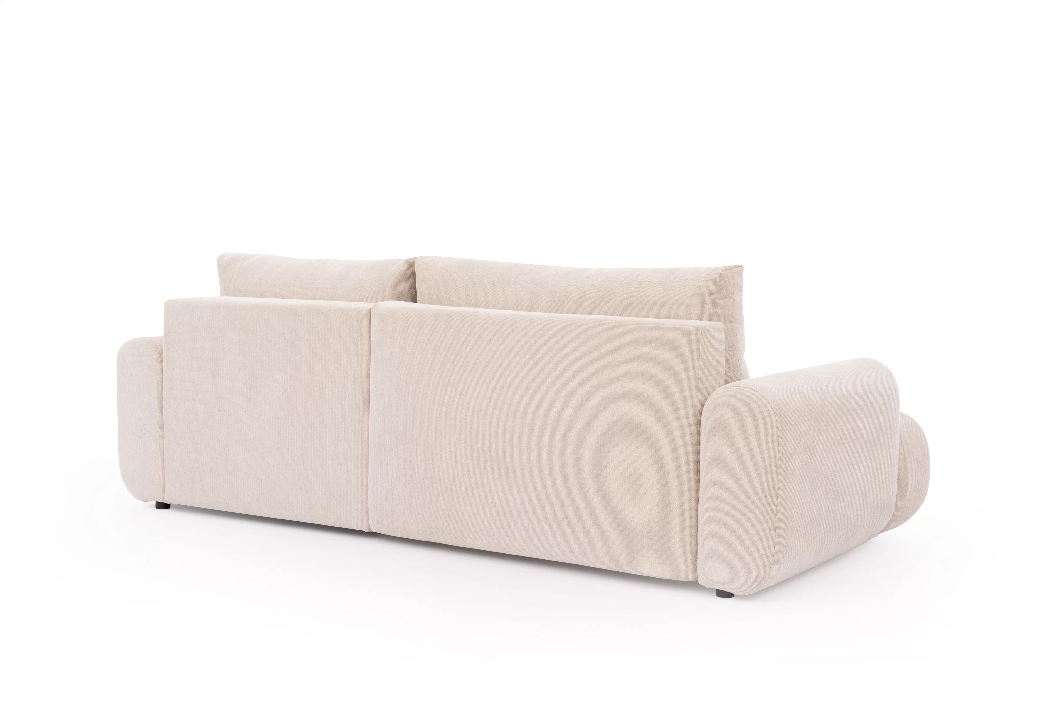 Rozkládací rohová sedací souprava Lutario Mini pravá - béžová Venice 2026 Rohová sedací souprava Lutario Mini rozkládací pravá - béžová plecionka hydrofobowa Venice 2026