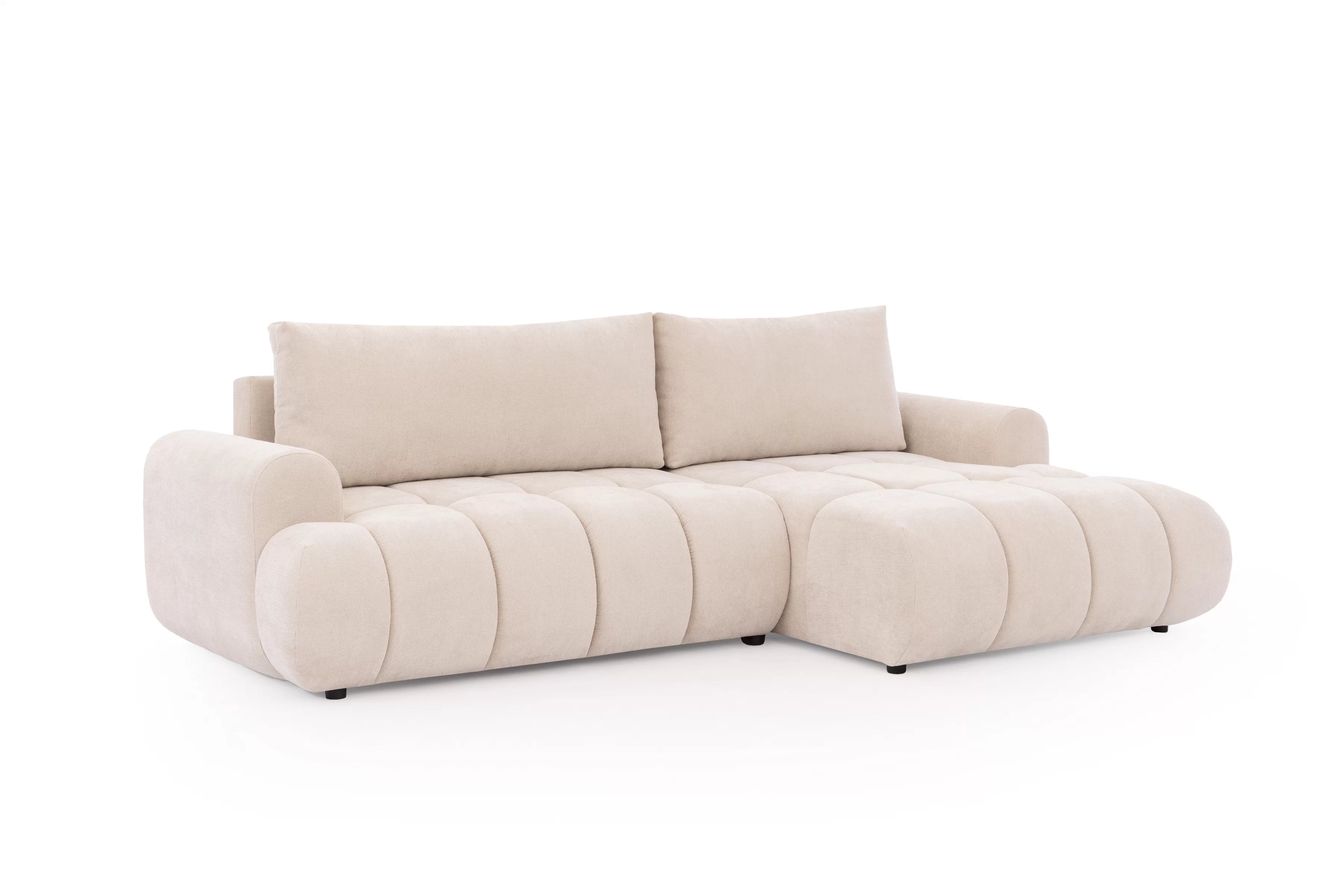 Rozkládací rohová sedací souprava Lutario Mini pravá - béžová Venice 2026 Rohová sedací souprava Lutario Mini rozkládací pravá - béžová plecionka hydrofobowa Venice 2026