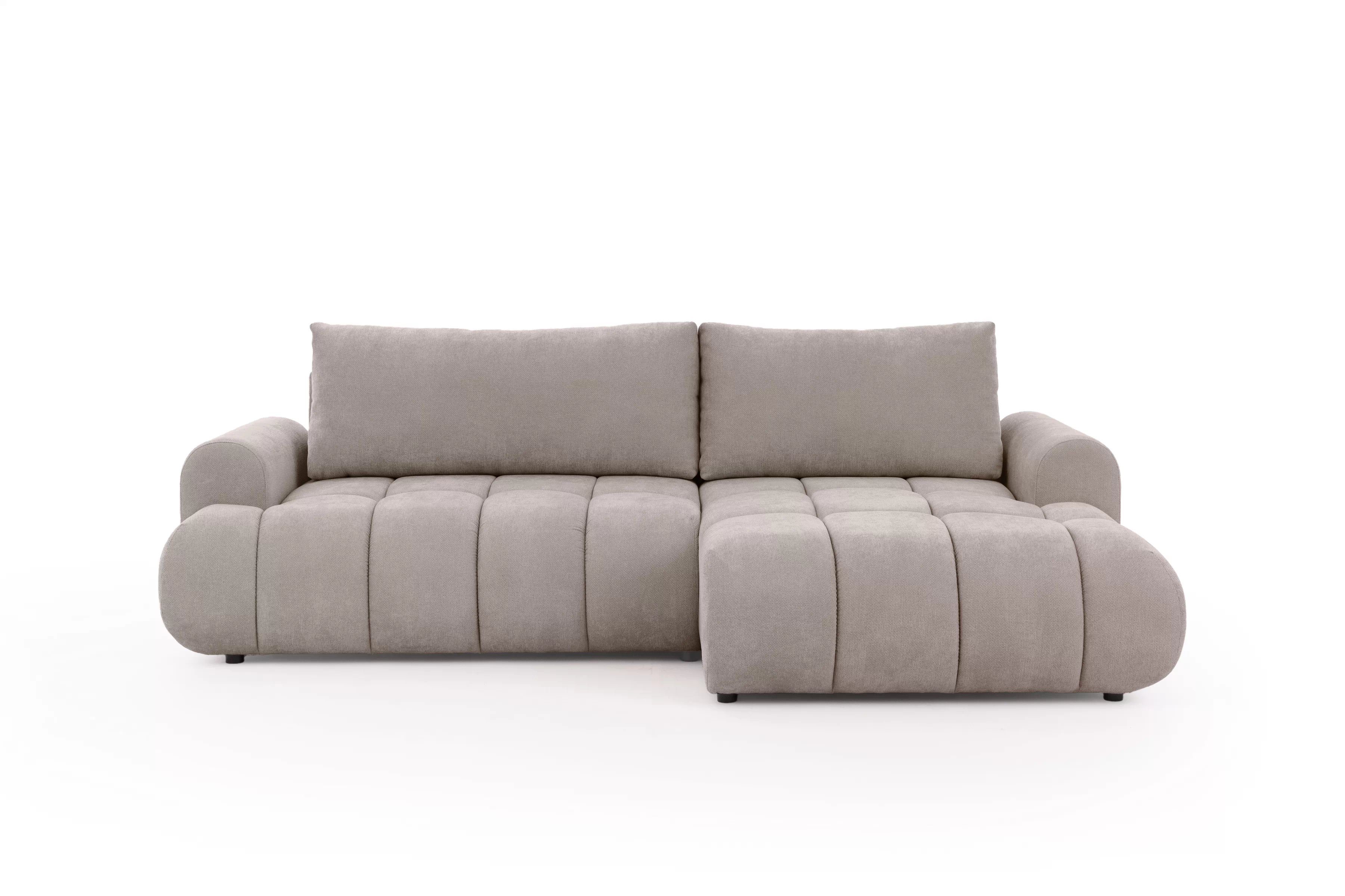 Rozkládací rohová sedací souprava Lutario Mini pravá - tmavě béžová Venice 2031 Rohová sedací souprava Lutario Mini rozkládací pravá - ciemnobezowa plecionka hydrofobowa Venice 2031