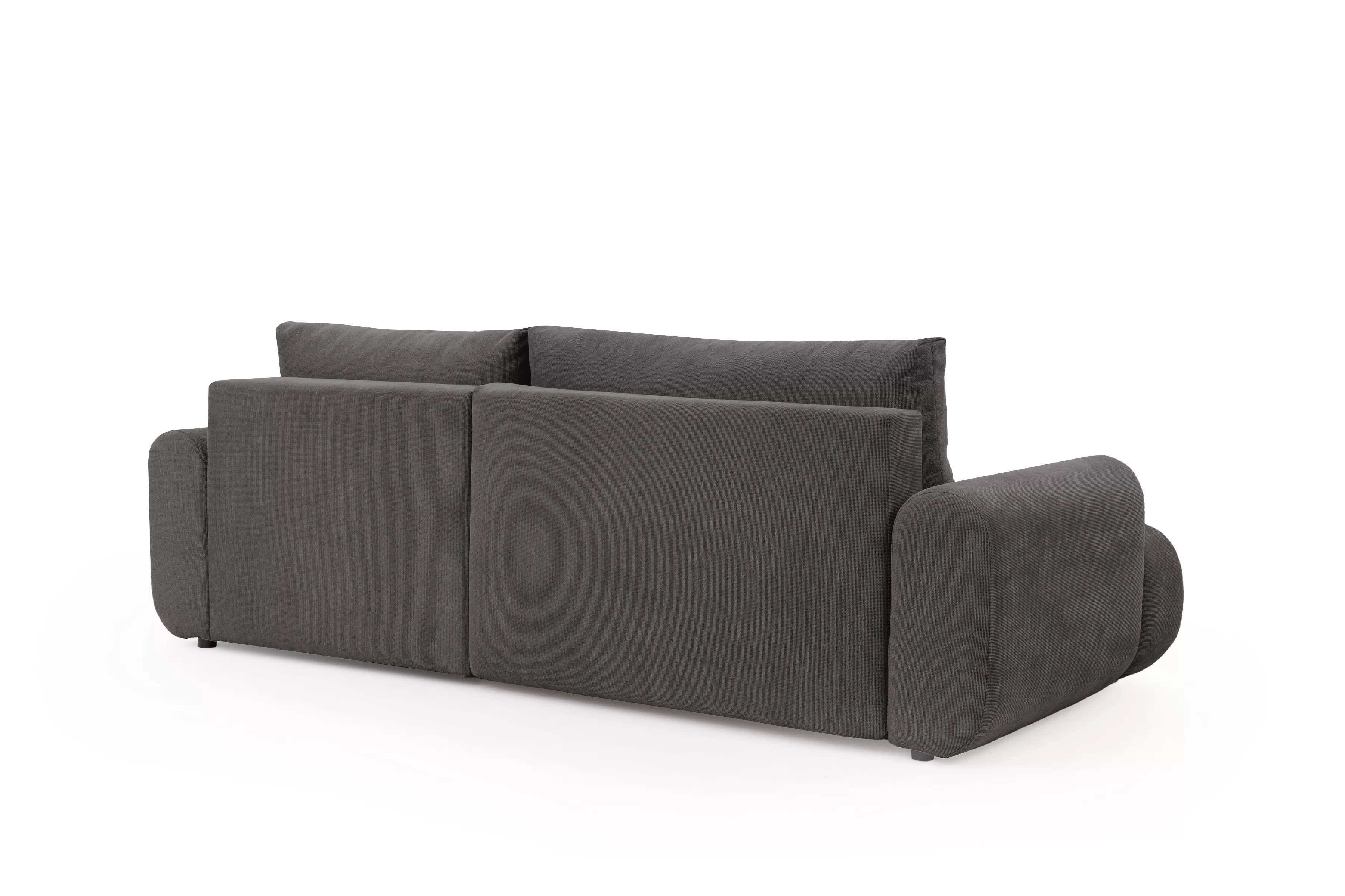 Rozkládací rohová sedací souprava Lutario Mini pravá - tmavě šedá Venice 2021 Rohová sedací souprava Lutario Mini rozkládací pravá - ciemnoszara plecionka hydrofobowa Venice 2021