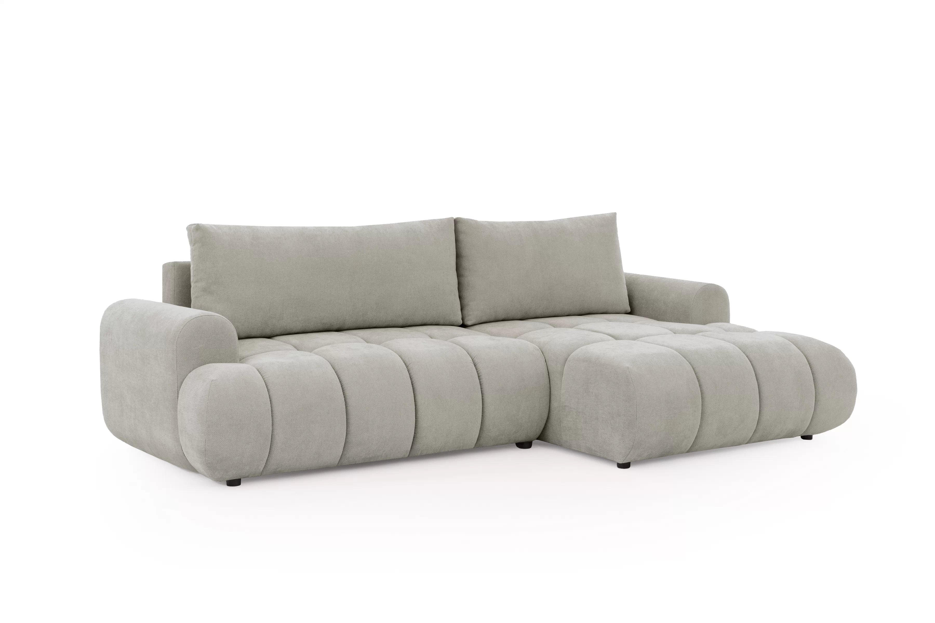 Rohová sedačka Lutario Mini s rozkladem pravá - šedá látka Nazar 225.03 Rohová sedací souprava Lutario Mini rozkládací pravá - šedá potahová látka Nazar 225.03