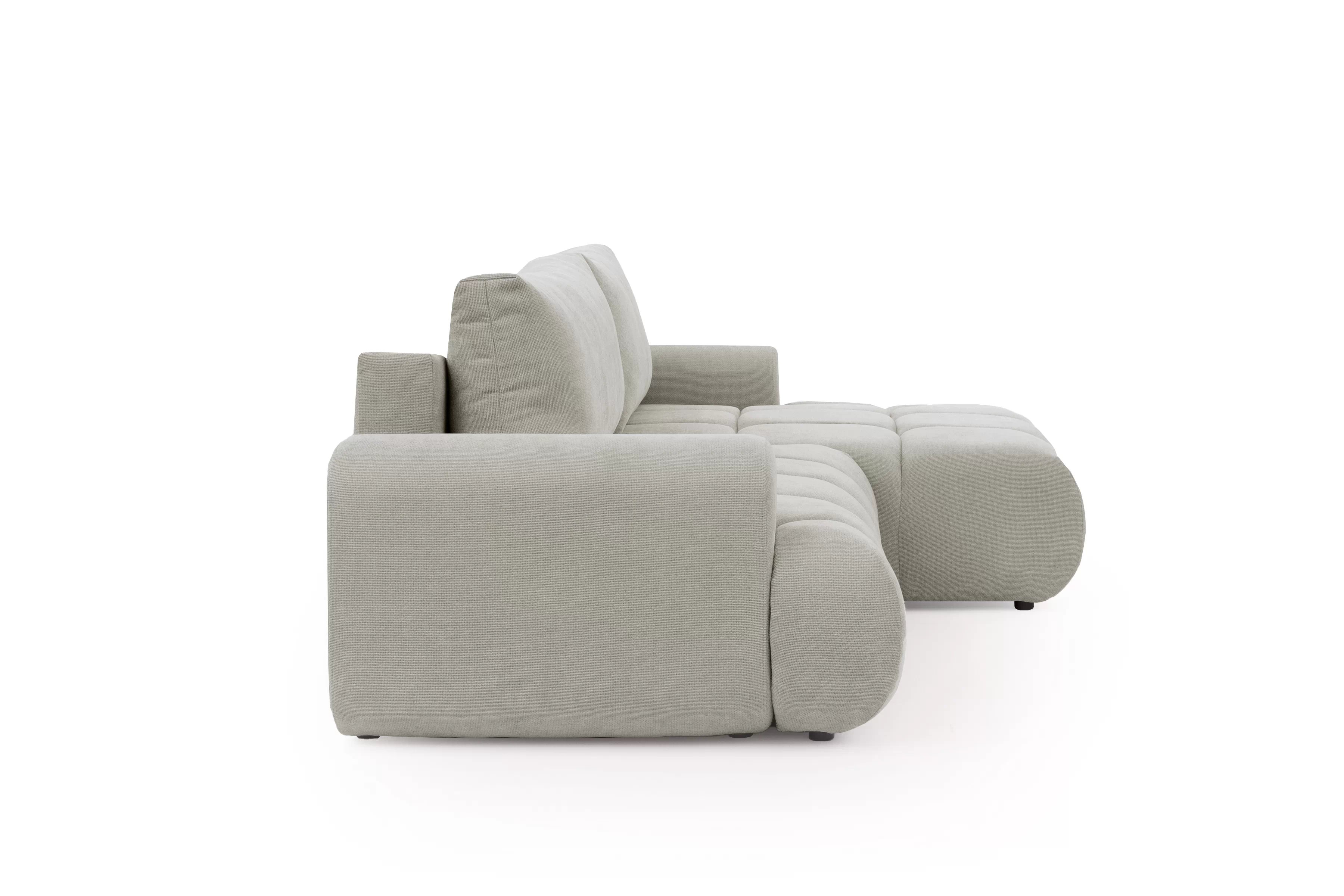 Rohová sedačka Lutario Mini s rozkladem pravá - šedá látka Nazar 225.03 Rohová sedací souprava Lutario Mini rozkládací pravá - šedá potahová látka Nazar 225.03