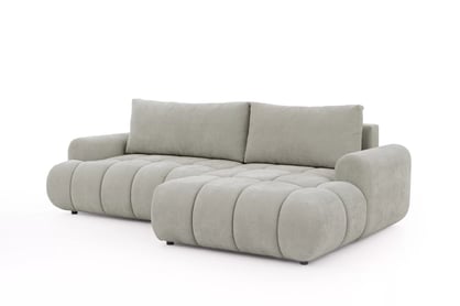 Rohová sedačka Lutario Mini s rozkladem pravá - šedá látka Nazar 225.03 Rohová sedací souprava Lutario Mini rozkládací pravá - šedá potahová látka Nazar 225.03