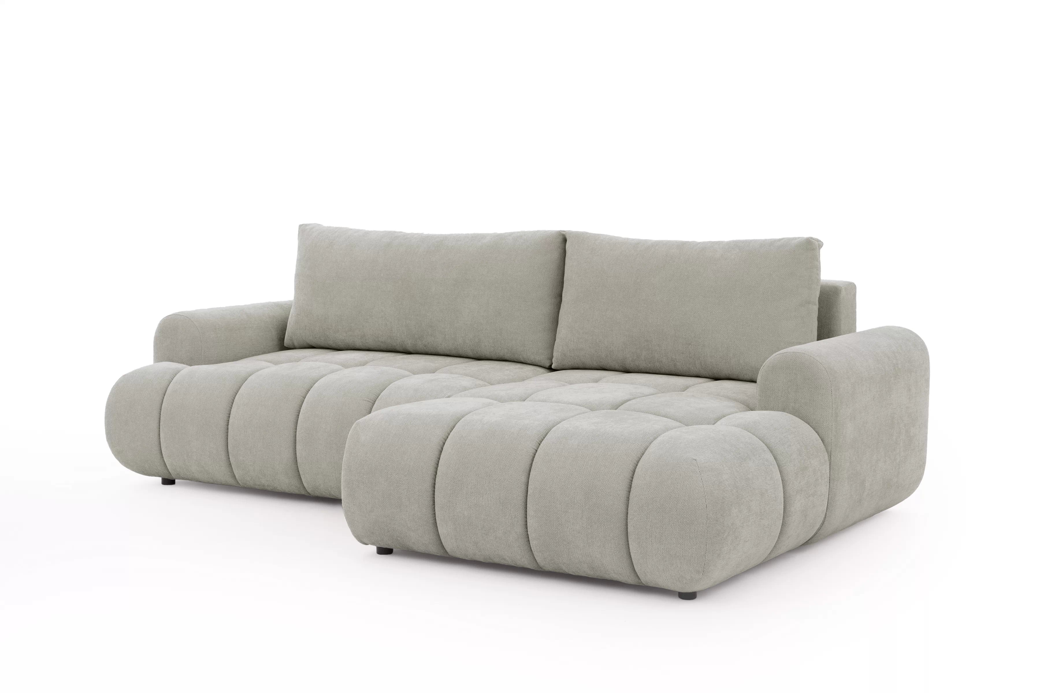 Rohová sedačka Lutario Mini s rozkladem pravá - šedá látka Nazar 225.03 Rohová sedací souprava Lutario Mini rozkládací pravá - šedá potahová látka Nazar 225.03