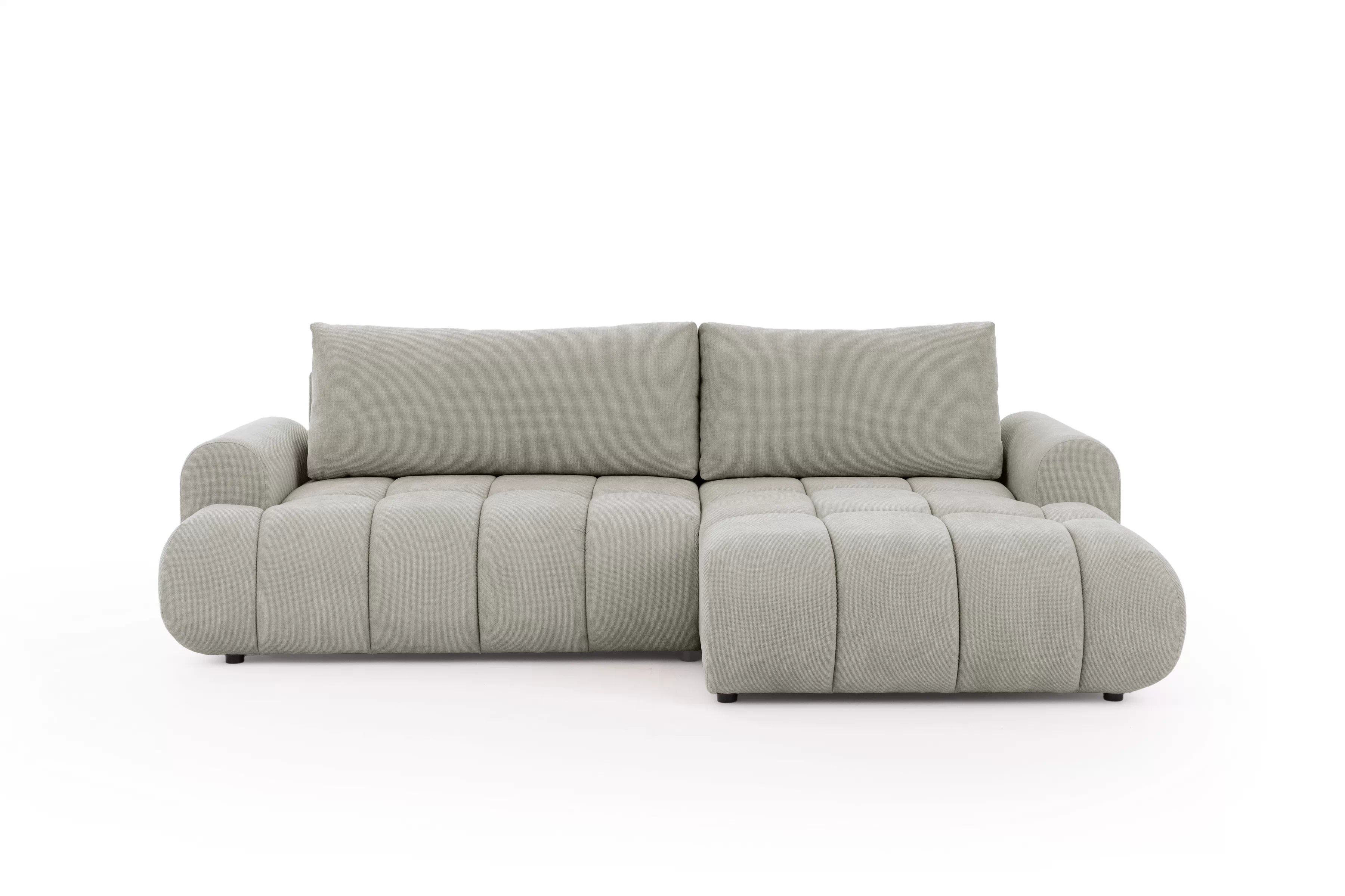 Rohová sedačka Lutario Mini s rozkladem pravá - šedá látka Nazar 225.03 Rohová sedací souprava Lutario Mini rozkládací pravá - šedá potahová látka Nazar 225.03