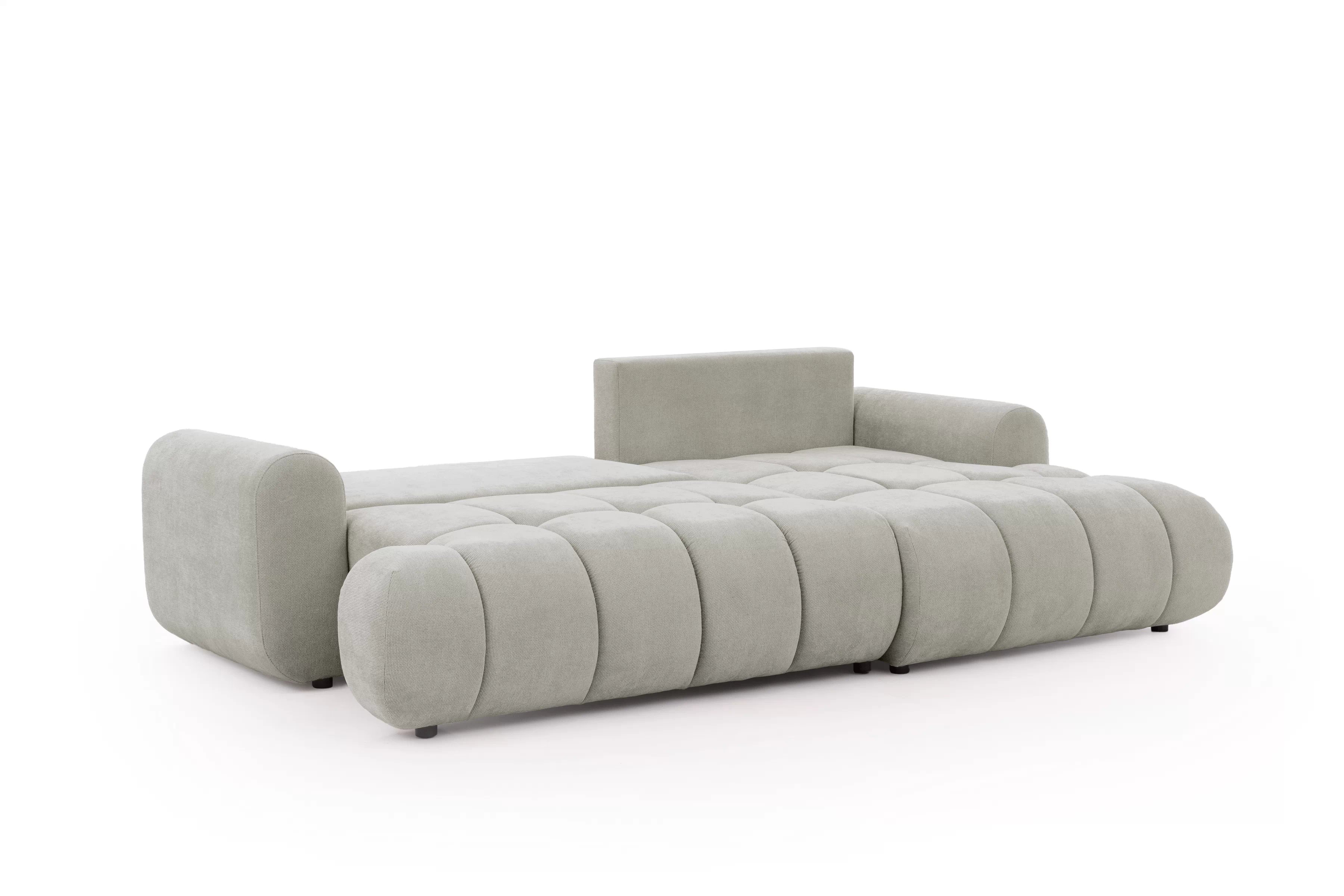 Rohová sedačka Lutario Mini s rozkladem pravá - šedá látka Nazar 225.03 Rohová sedací souprava Lutario Mini rozkládací pravá - šedá potahová látka Nazar 225.03