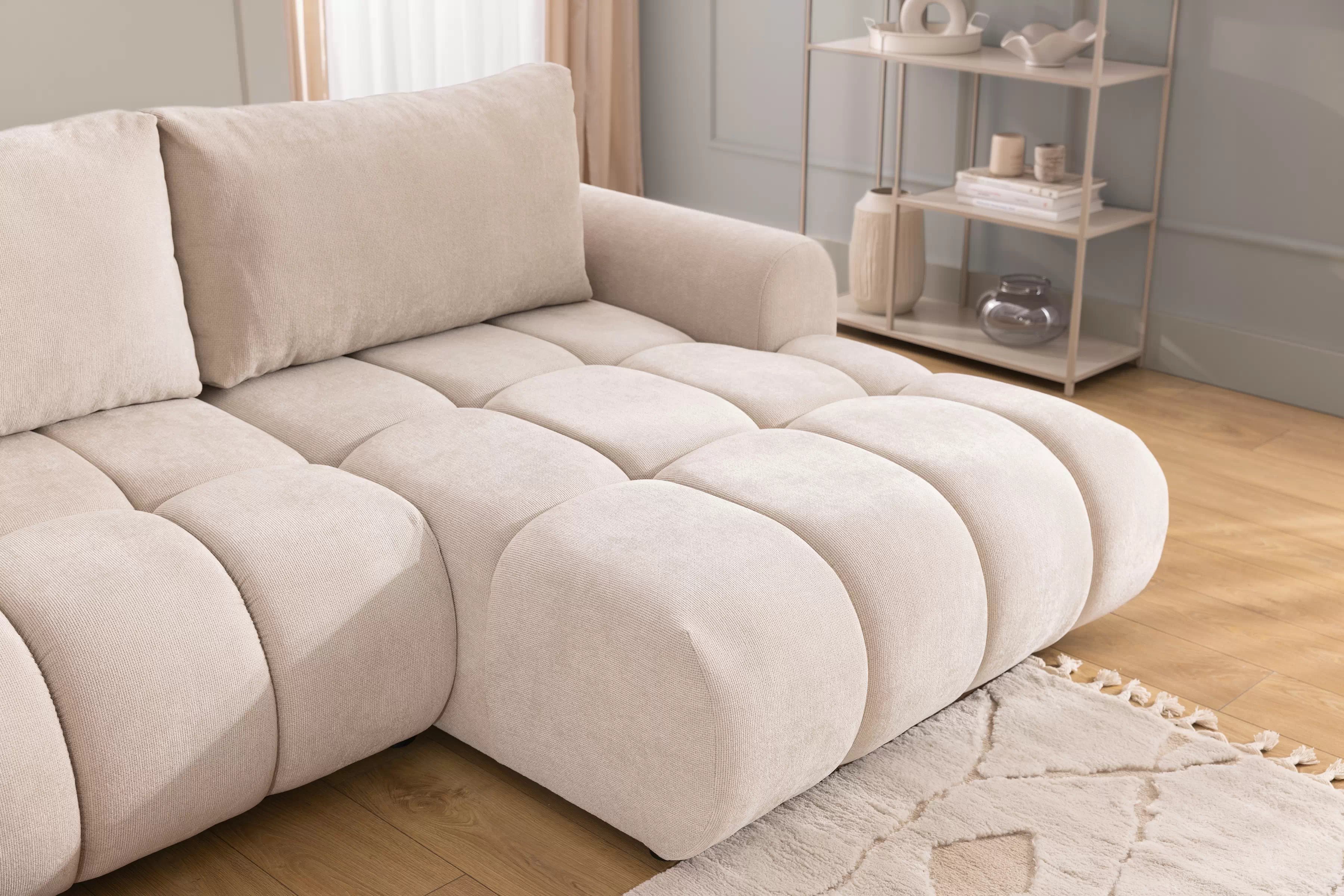 Rohová pohovka Lutario Mini s rozkladom Rohová sedacia súprava Lutario Mini s funkciou spánku