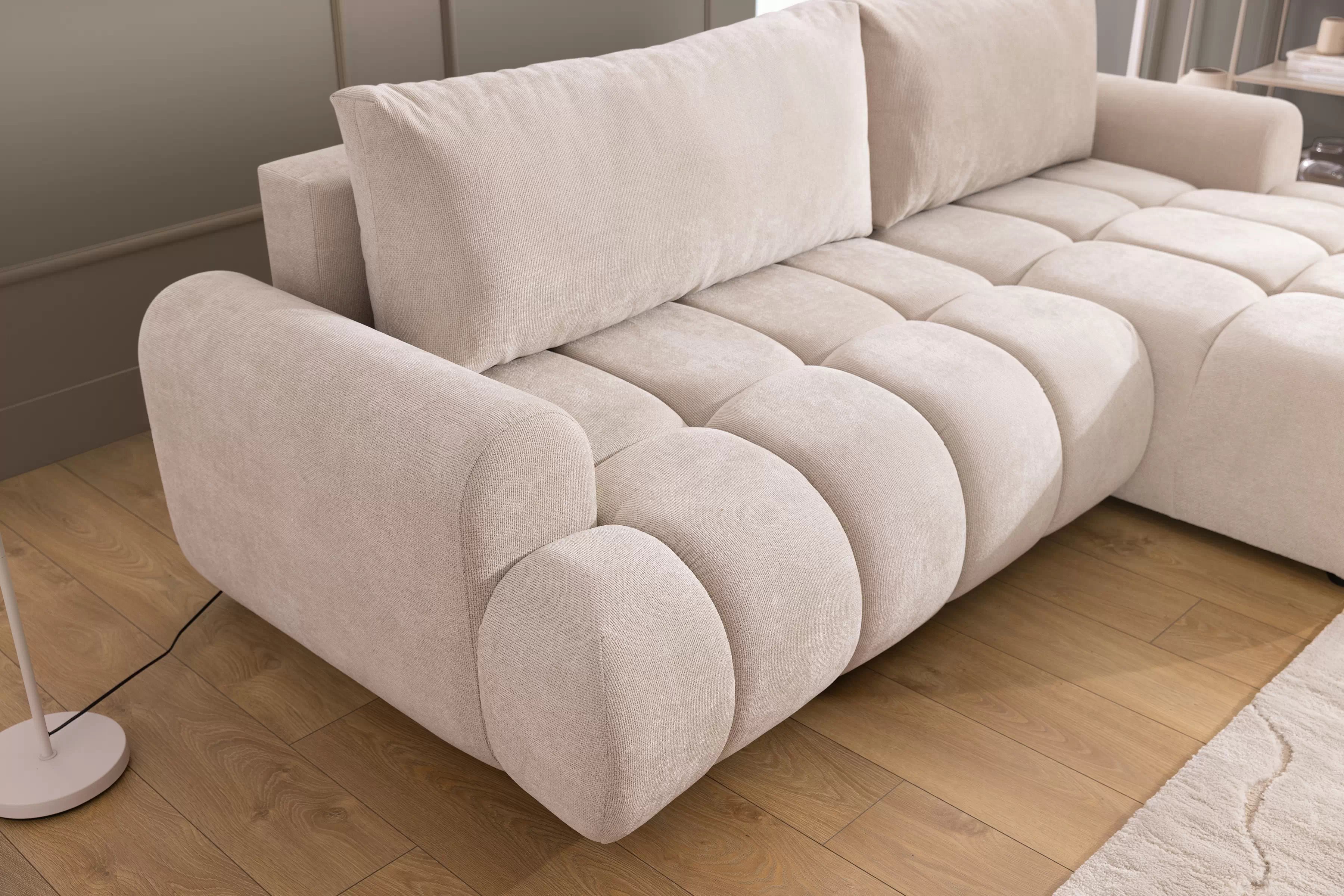 Rohová pohovka Lutario Mini s rozkladom Rohová sedacia súprava Lutario Mini s funkciou spánku