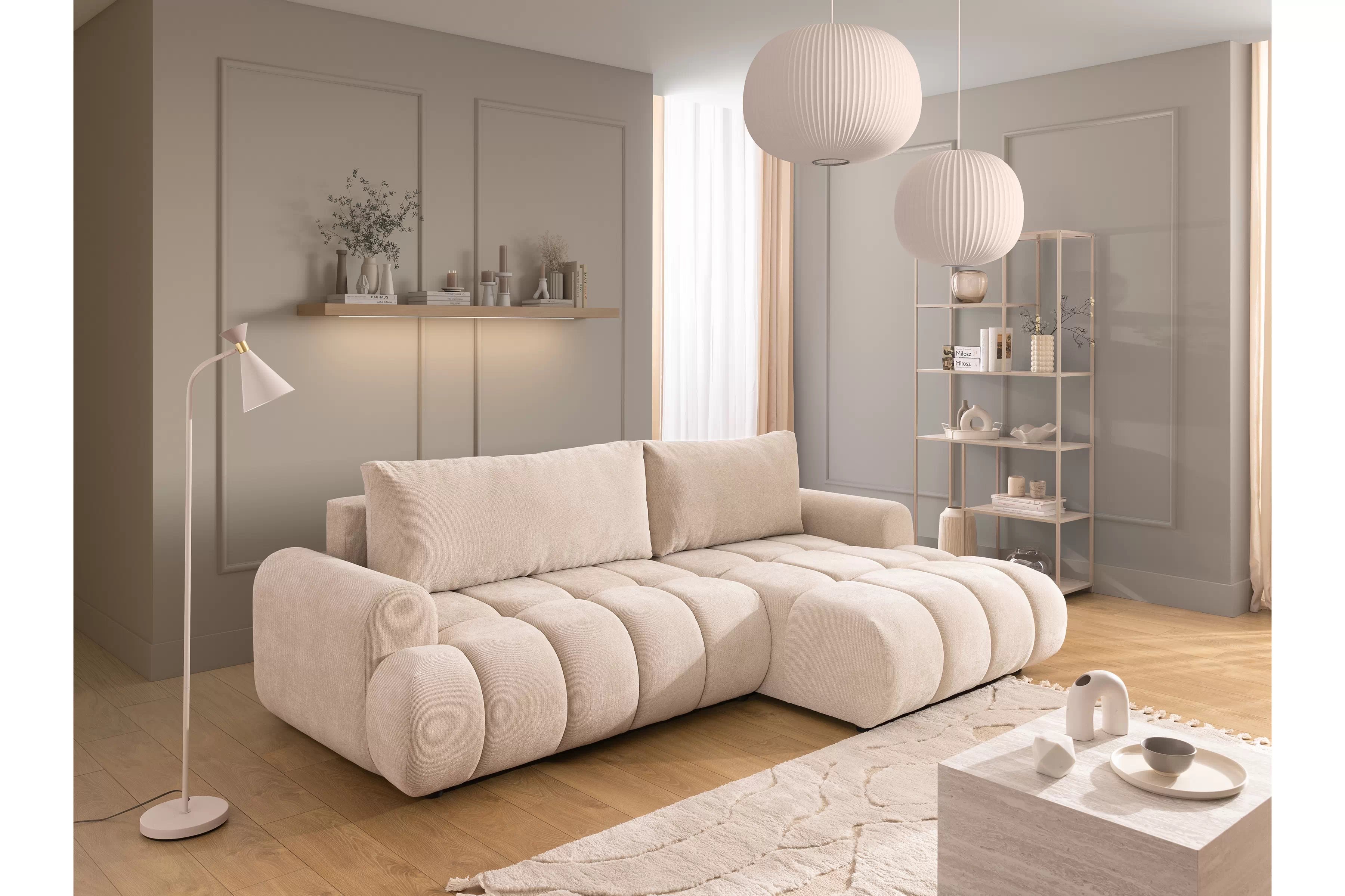 Rohová pohovka Lutario Mini s rozkladom Rohová sedacia súprava Lutario Mini s funkciou spánku