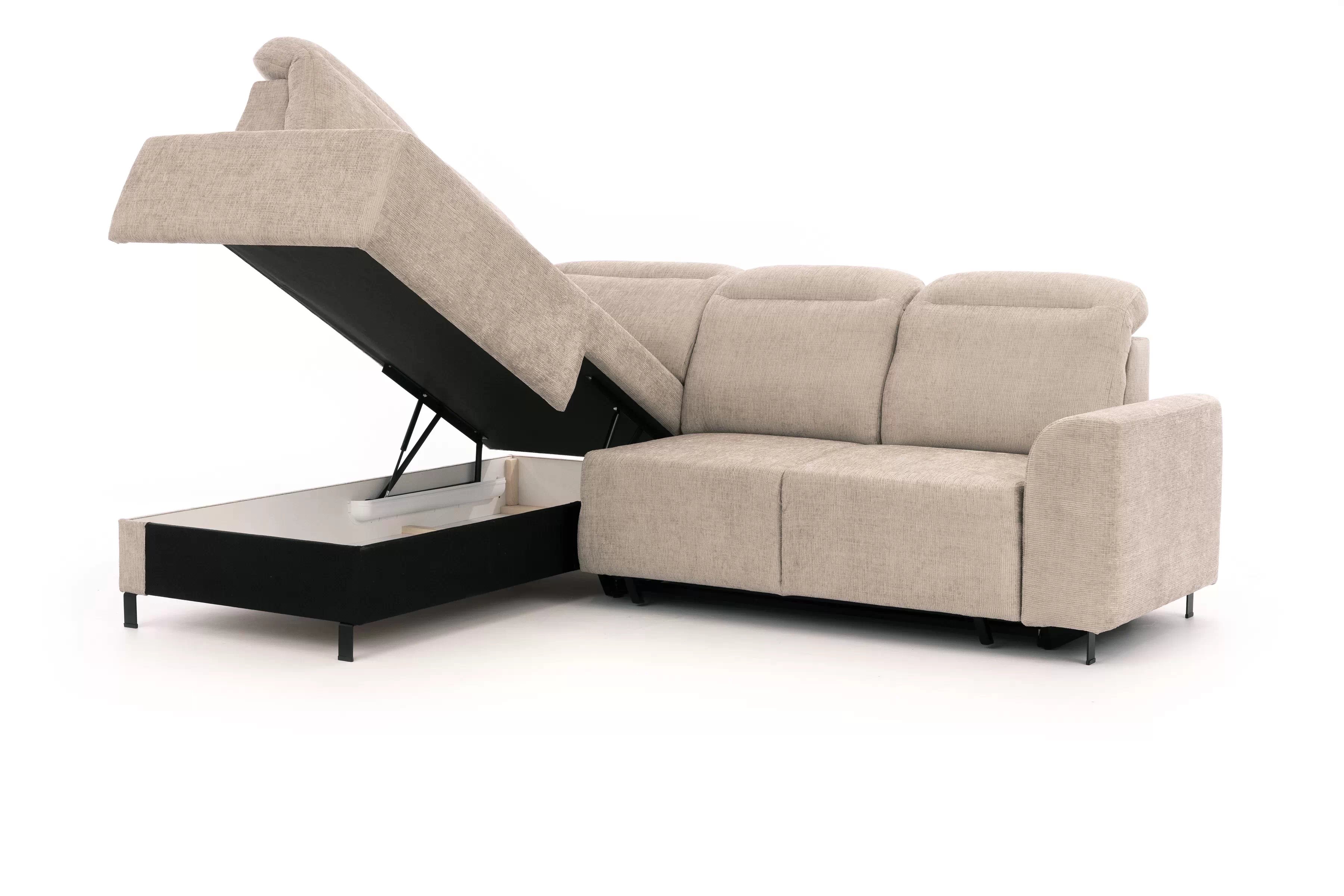 Rohová pohovka Magnis L levá s funkcí spánku - béžový szenil Sierra 744 Rohová sedací souprava Magnis L rozkládací levá - béžová šenil Sierra 744