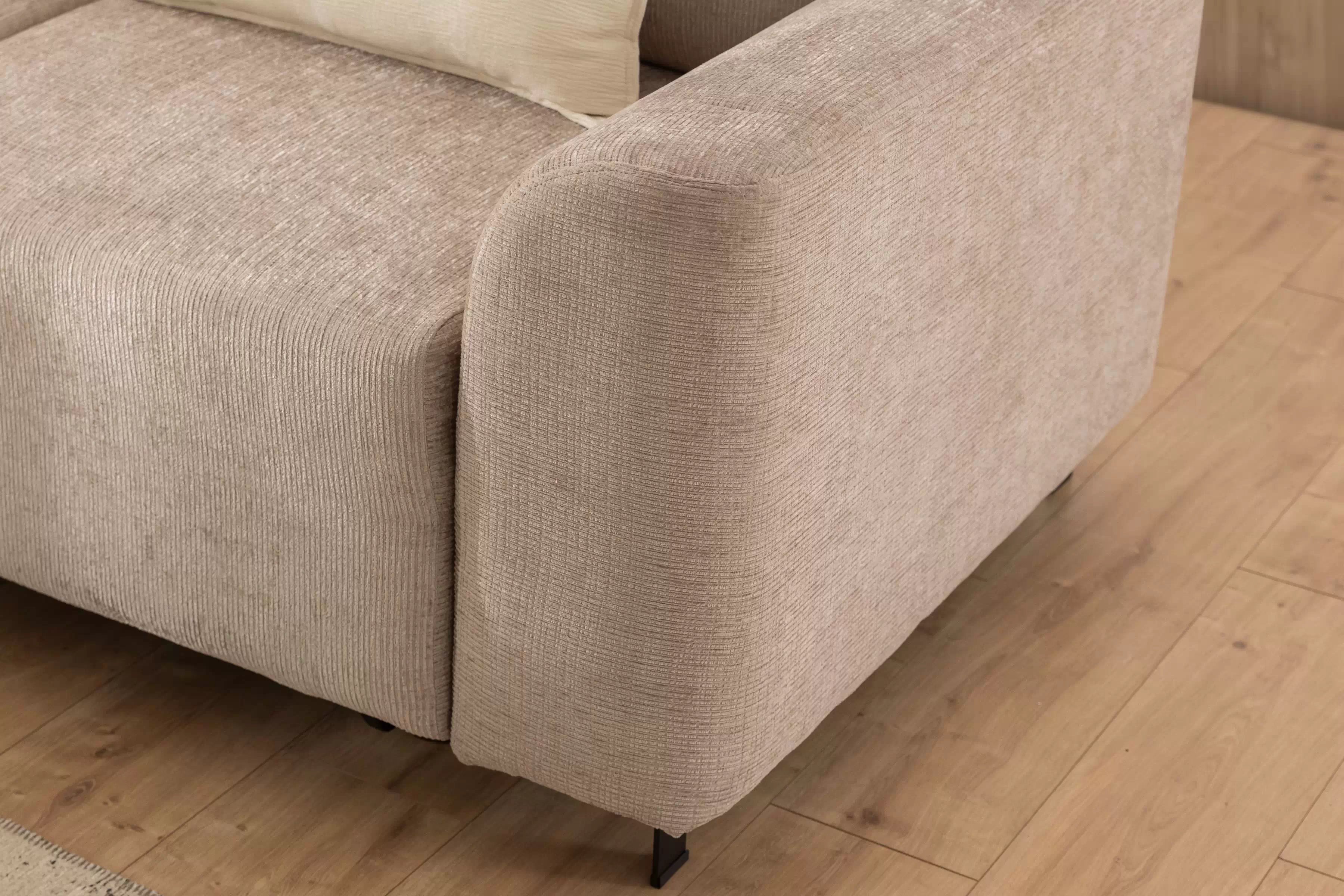 Rohová pohovka Magnis L levá s funkcí spánku - béžový szenil Sierra 744 Rohová sedací souprava Magnis L rozkládací levá - béžová šenil Sierra 744