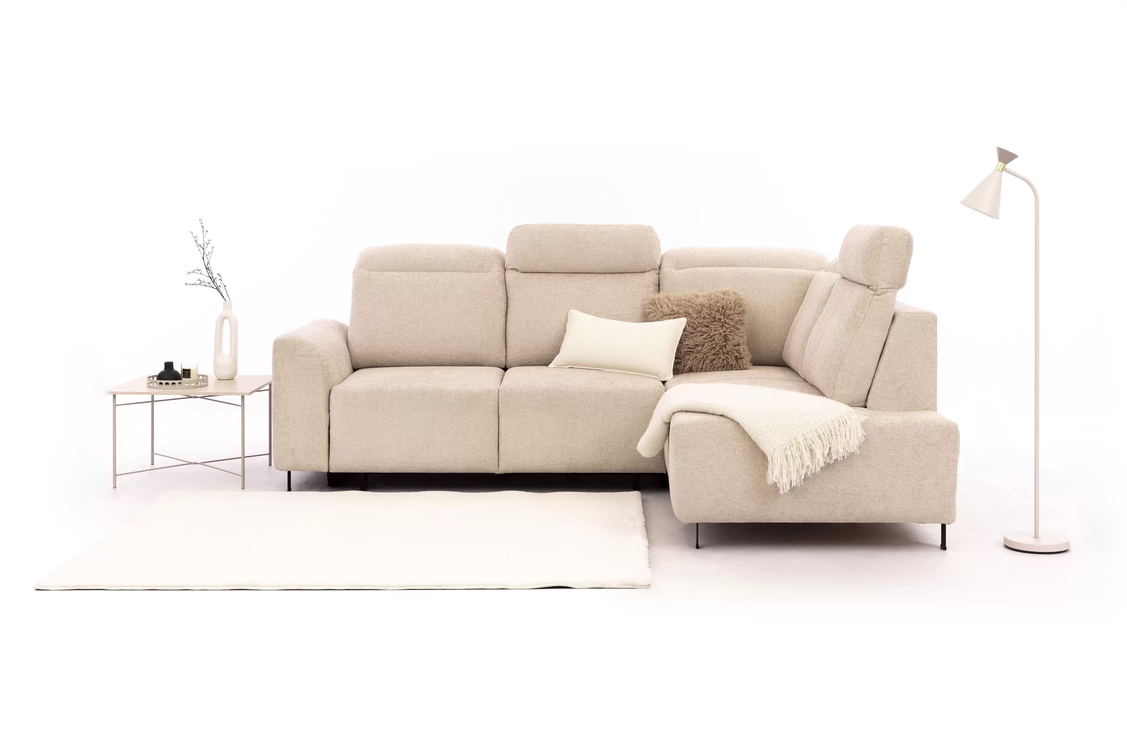 Rohová sedačka Magnis L s rozkladom pravostranná - béžová látka Magni 206.03 Rohová sedacia súprava Magnis L s funkciou spánku pravá strana - Béžová plecionka Magni 206.03