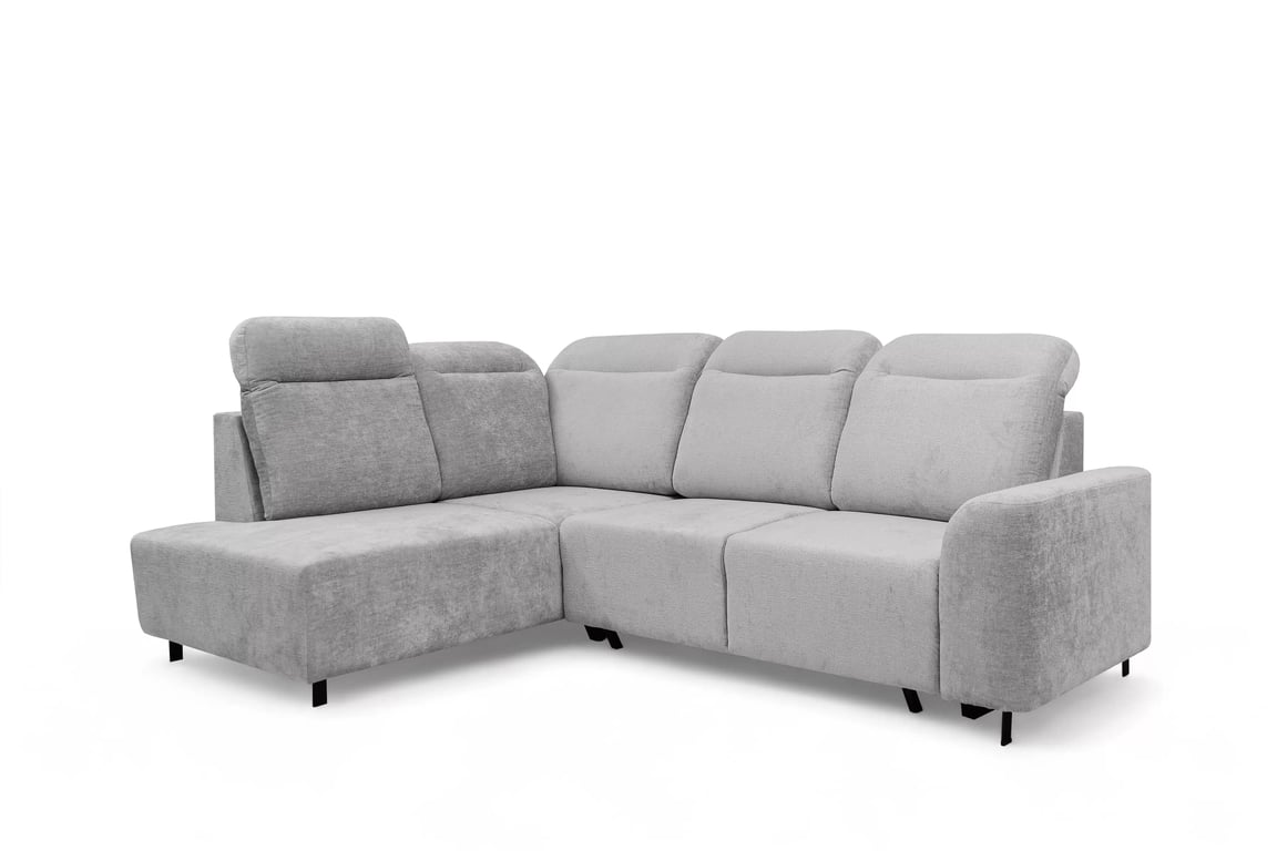 Rohová rozkládací pohovka Magnis L levá s funkcí spánku - světle šedý szenil Perfect harmony 80 Rohová sedací souprava Magnis L rozkládací levá - světlý šedá šenil Perfect harmony 80