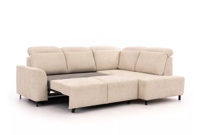 Rohová pohovka Magnis L pravá s funkcí spánku - béžová tkanina Magni 206.03 –konec série Rohová sedací souprava Magnis L rozkládací pravá - béžová plecionka Magni 206.03 - Konec série