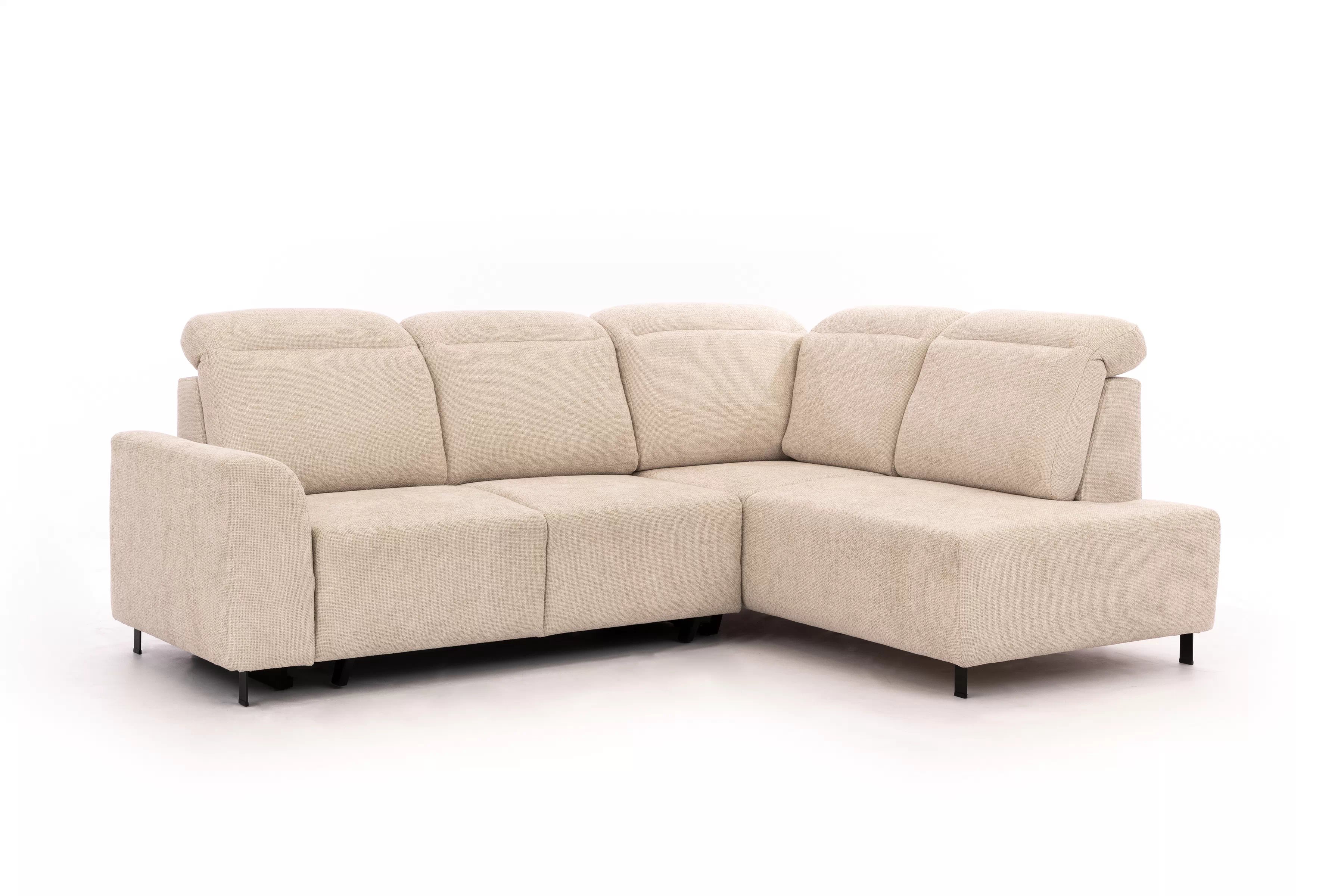 Rohová pohovka Magnis L pravá s funkcí spánku - béžová tkanina Magni 206.03 –konec série Rohová sedací souprava Magnis L rozkládací pravá - béžová plecionka Magni 206.03 - Konec série