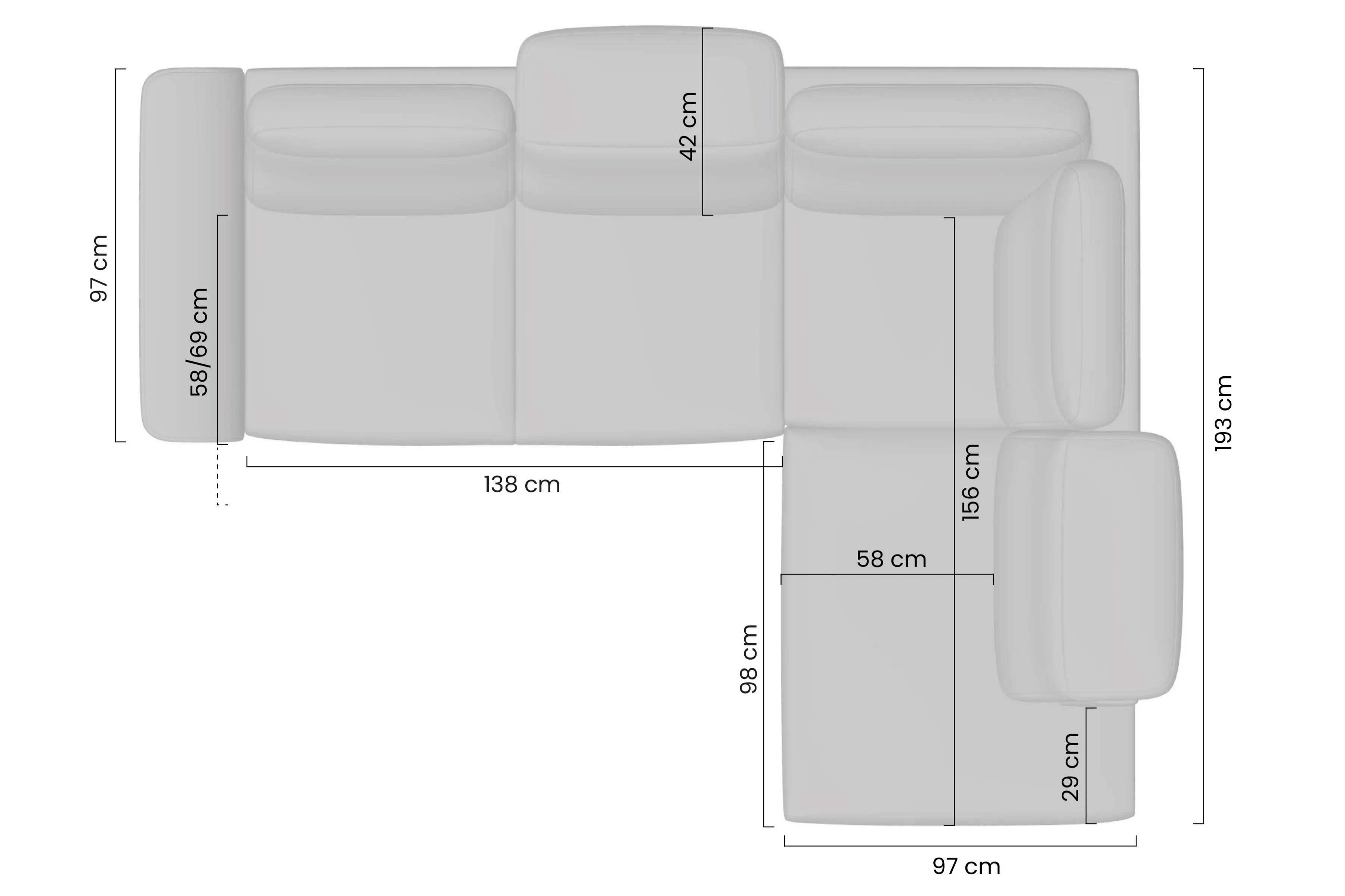 Rohová pohovka Magnis L pravá s funkcí spánku - béžová tkanina Magni 206.03 –konec série Rohová sedací souprava Magnis L rozkládací pravá - béžová plecionka Magni 206.03 - Konec série