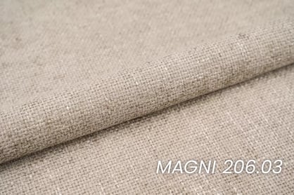 Rohová pohovka Magnis L pravá s funkcí spánku - béžová tkanina Magni 206.03 –konec série Rohová sedací souprava Magnis L rozkládací pravá - béžová plecionka Magni 206.03 - Konec série