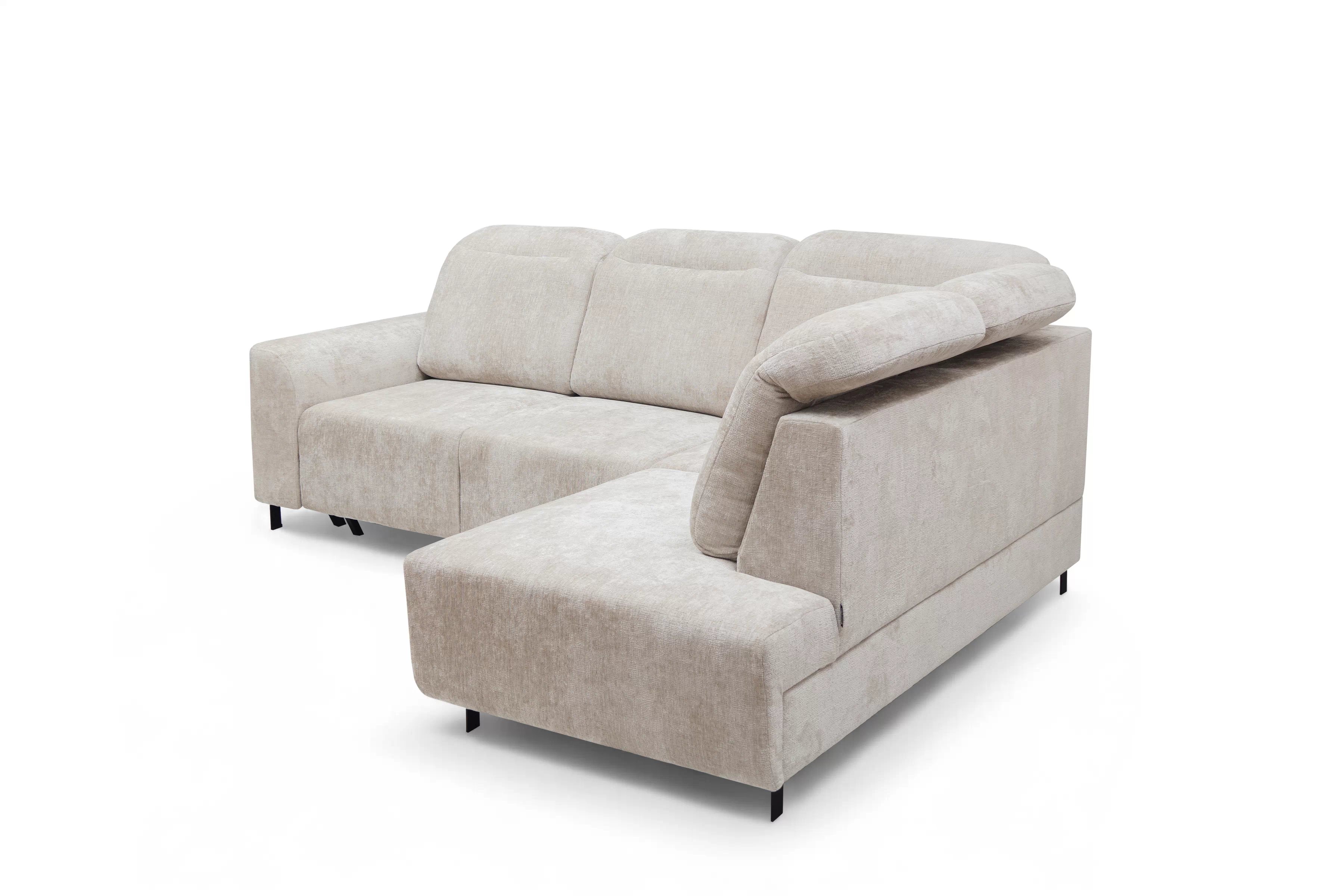 Rohová rozkládací pohovka Magnis L pravá s funkcí spánku - béžový szenil Perfect harmony 07 Rohová sedací souprava Magnis L rozkládací pravá - béžová šenil Perfect harmony 07