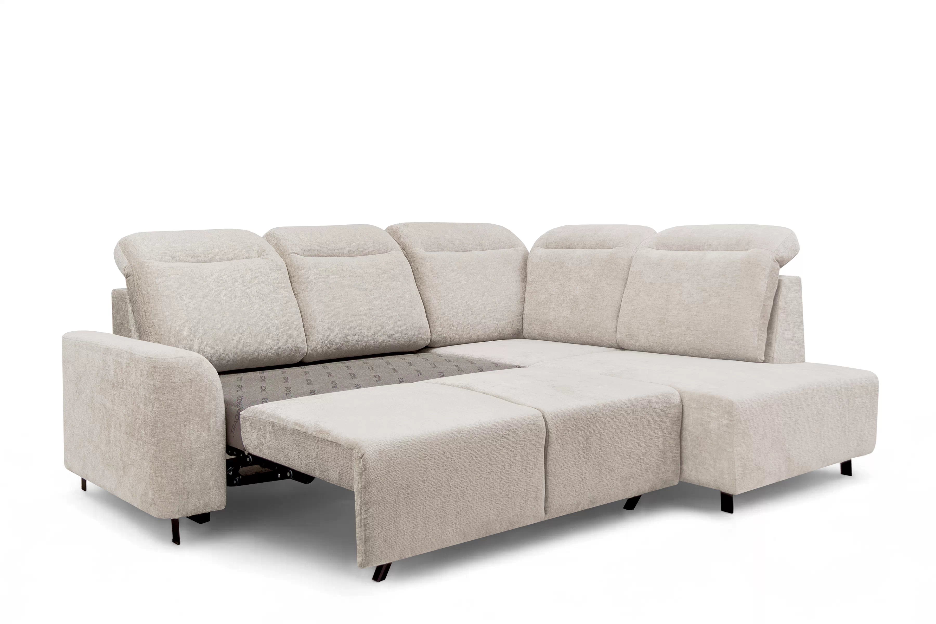 Rohová rozkládací pohovka Magnis L pravá s funkcí spánku - béžový szenil Perfect harmony 07 Rohová sedací souprava Magnis L rozkládací pravá - béžová šenil Perfect harmony 07